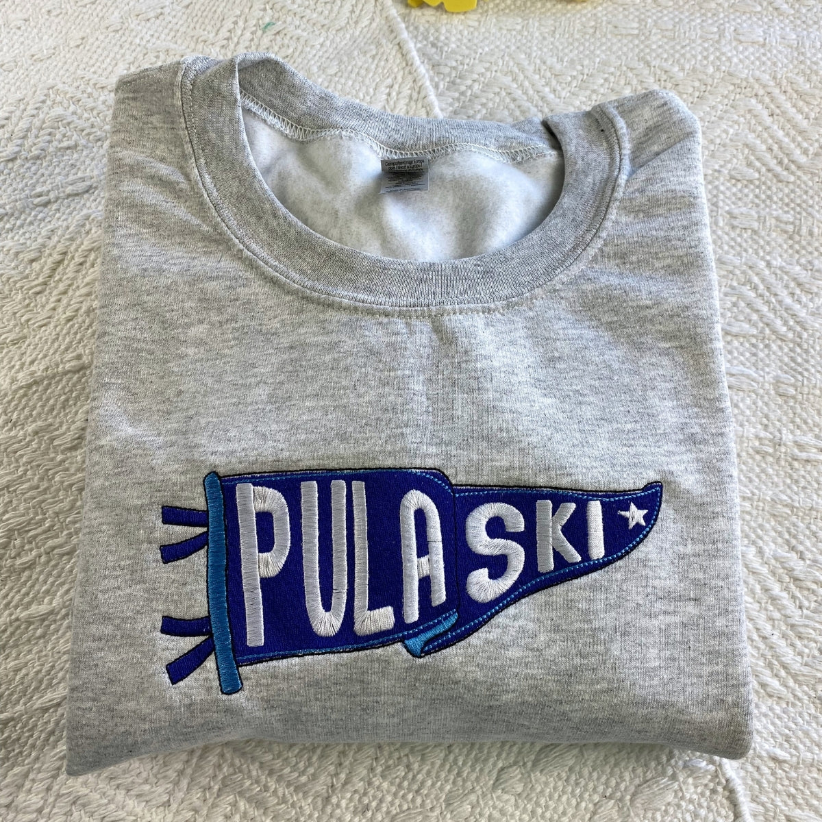 College Pennant Custom Embroidered Hoodie - Personalized Alumni Gift Sweatshirt