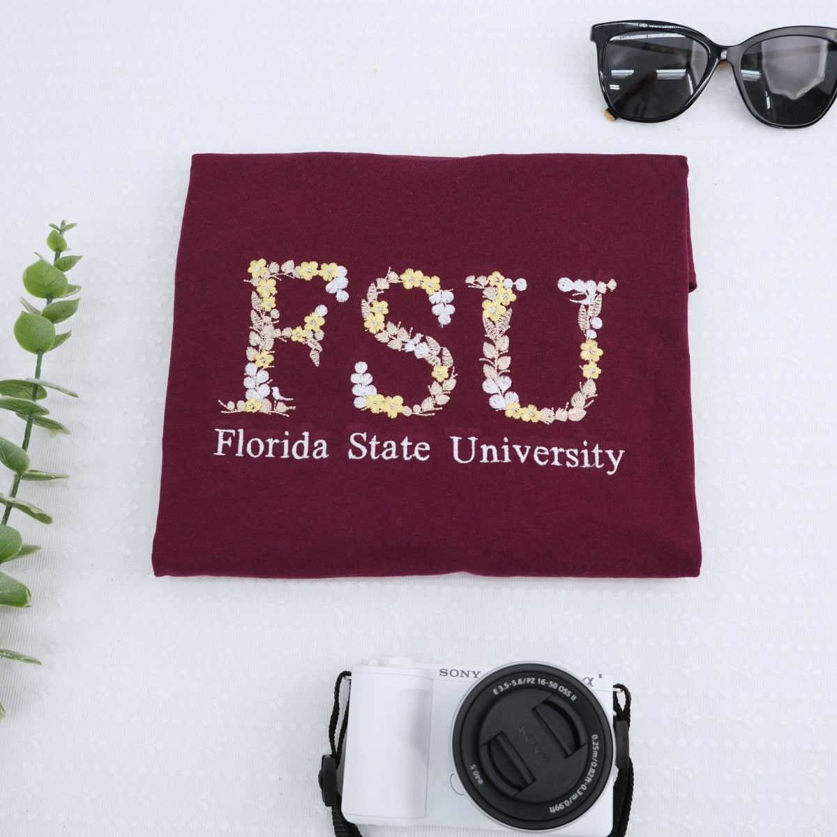 Floral Letter Custom Embroidered Hoodie - Personalized College Graduation Sweatshirt