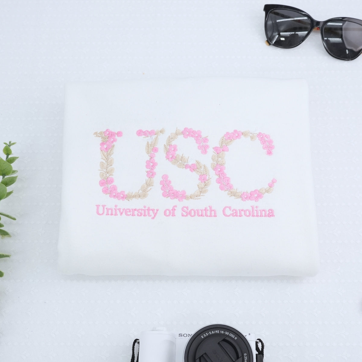 Floral Letter Custom Embroidered Hoodie - Personalized College Graduation Sweatshirt