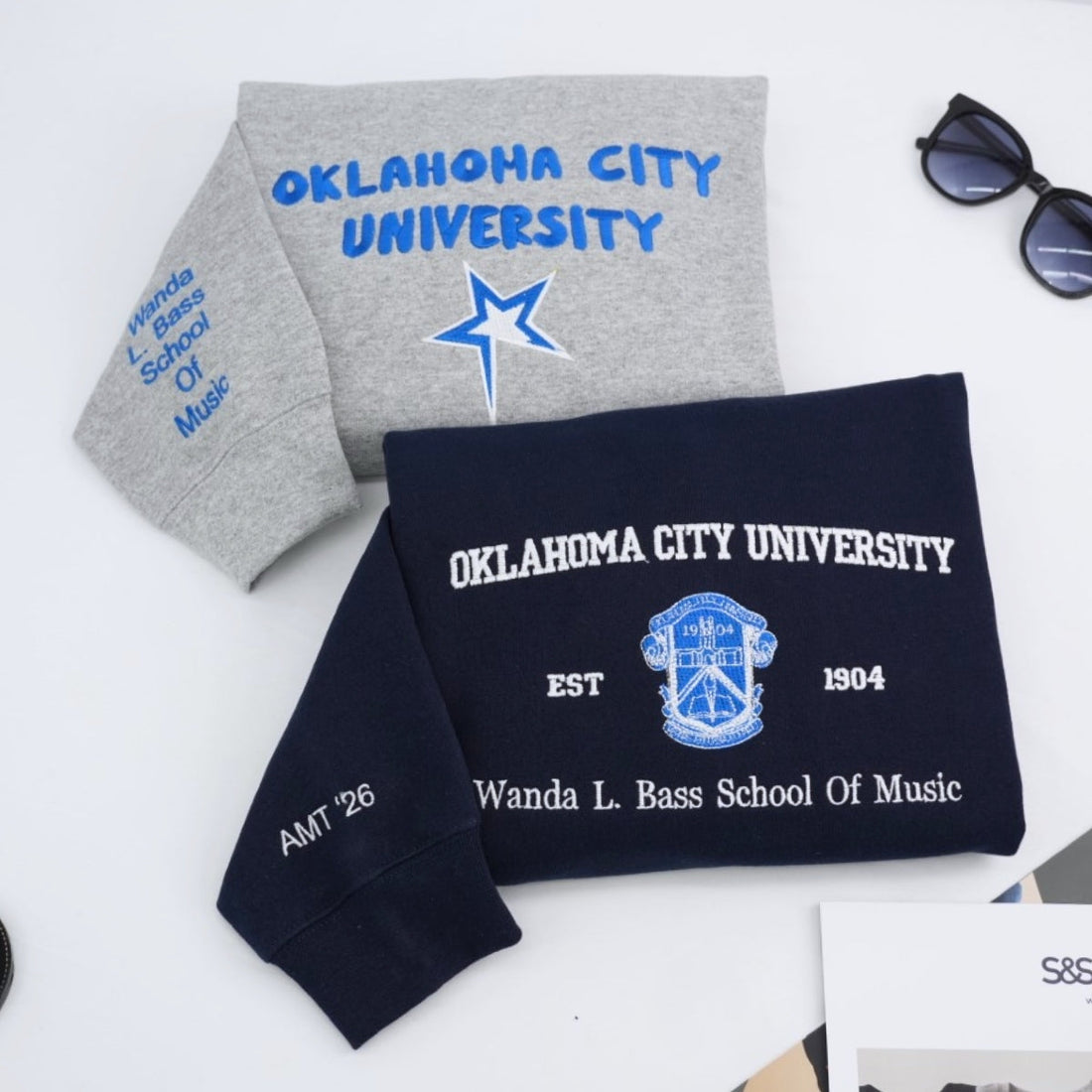College Logo Custom Embroidered Hoodie - Personalized School Sweatshirt Student Gift