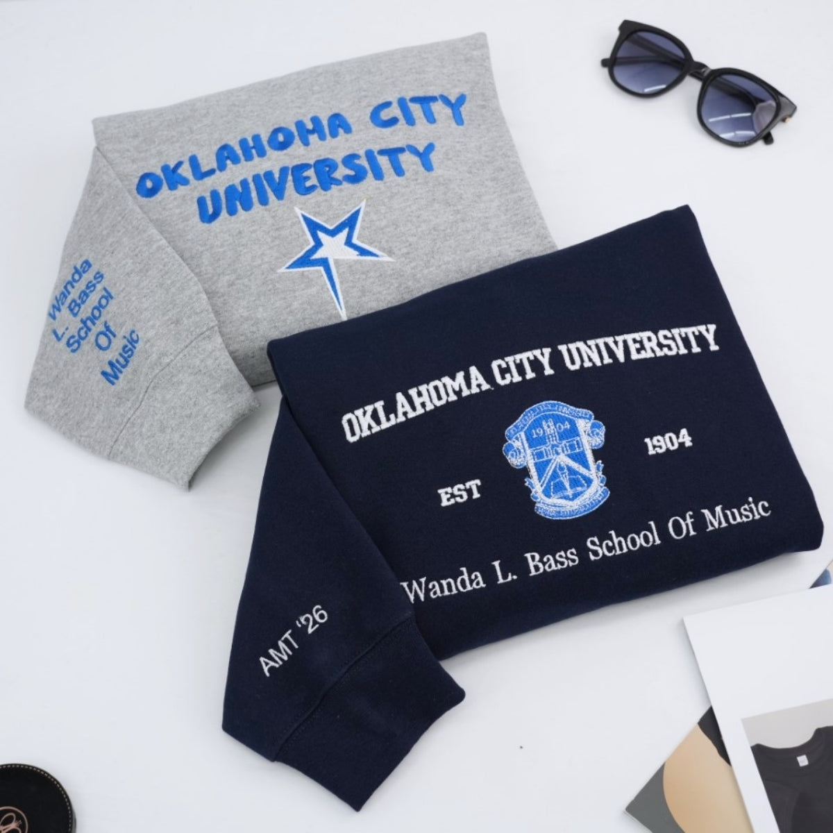 College Logo Custom Embroidered Hoodie - Personalized School Sweatshirt Student Gift