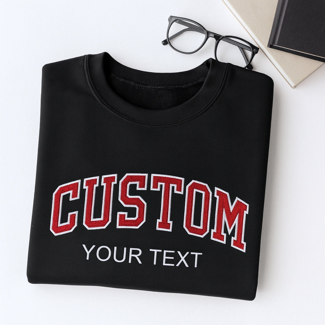 Varsity Custom Embroidered Sweatshirt - Personalized Text Pullover Gift
