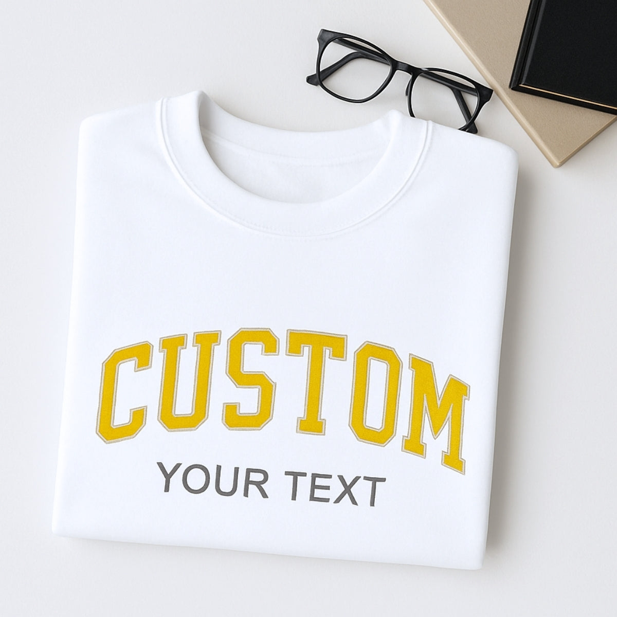 Varsity Custom Embroidered Sweatshirt - Personalized Text Pullover Gift
