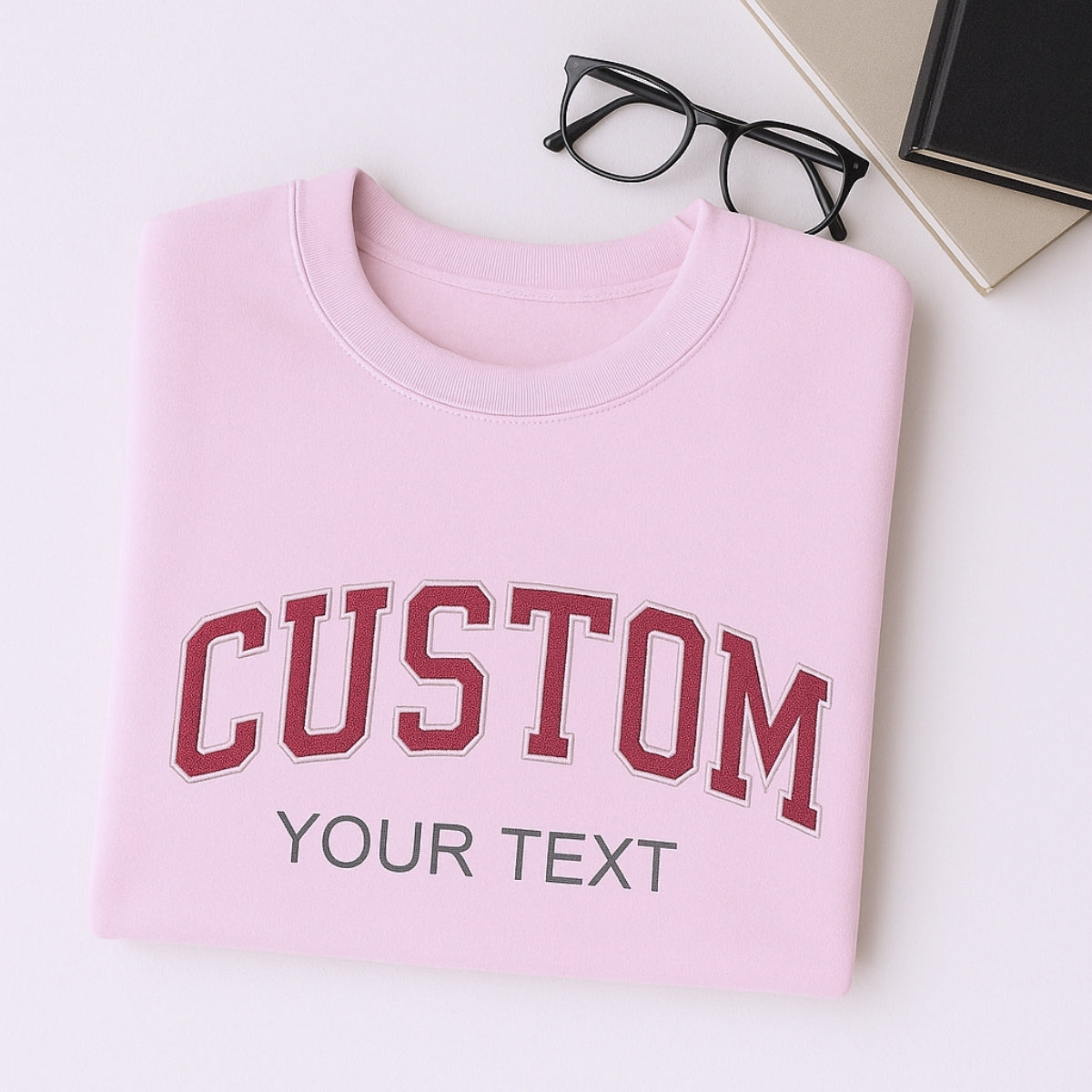 Varsity Custom Embroidered Sweatshirt - Personalized Text Pullover Gift