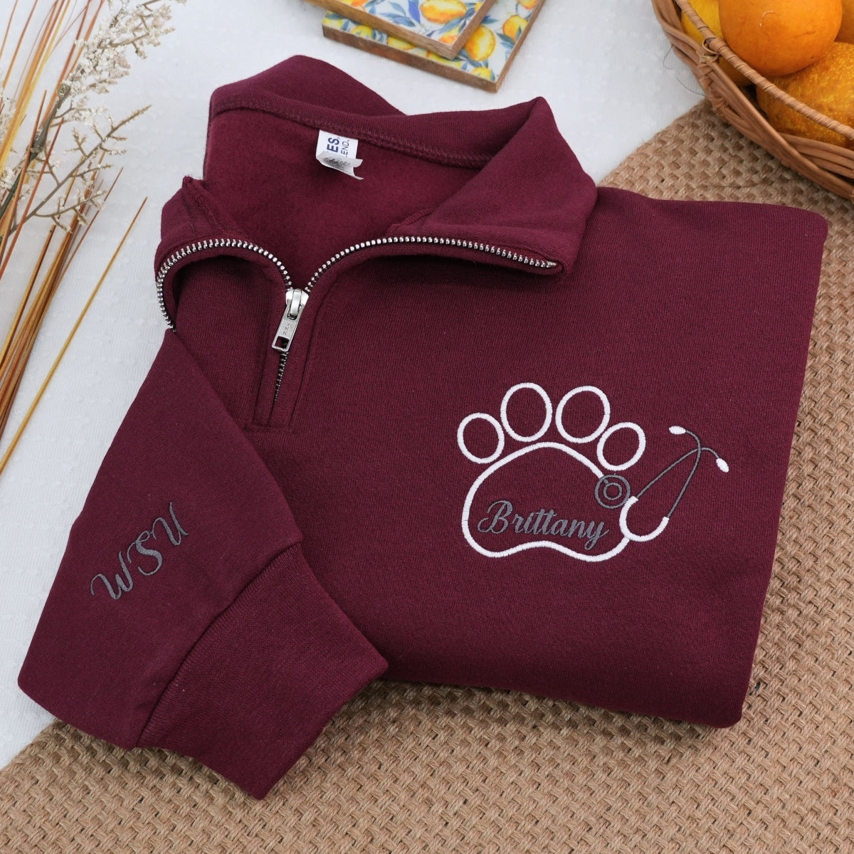Veterinarian Custom Embroidered Quarter-Zip - Personalized Vet Tech Gift