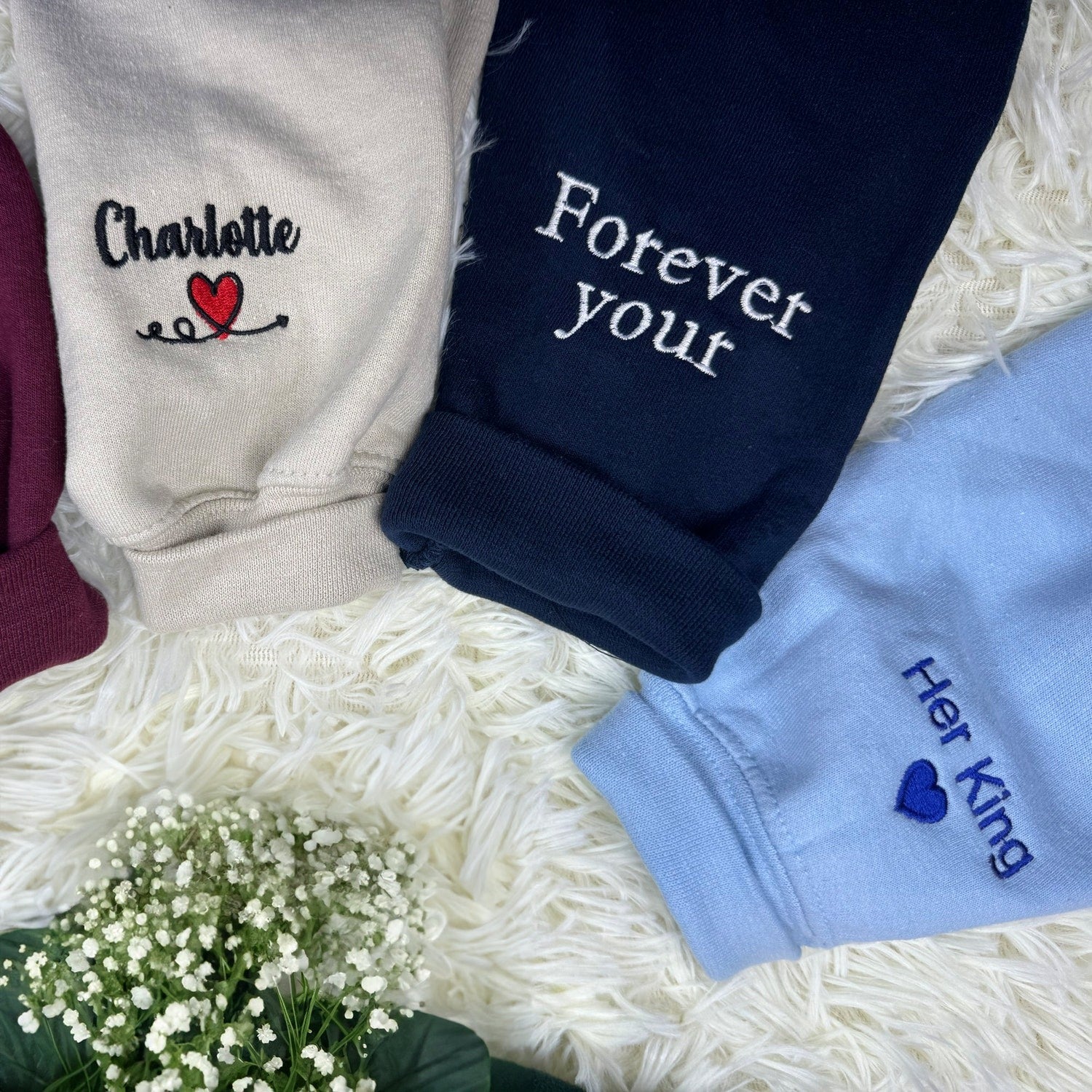 Wedding Photo Custom Embroidered Hoodie - Personalized Line Art Couple Anniversary Gift