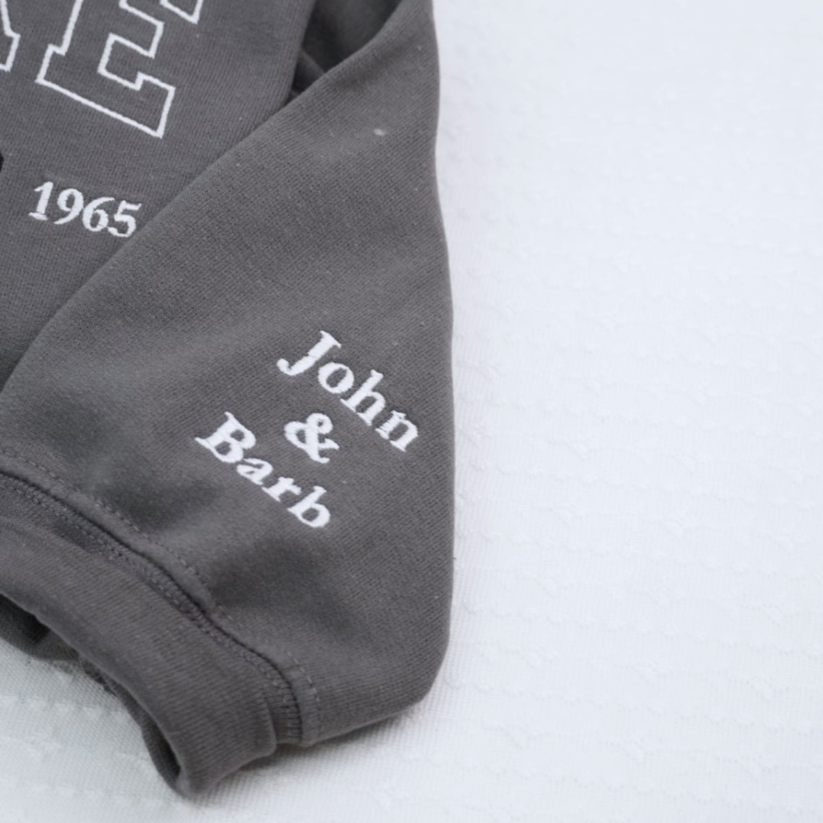 Wedding Photo Custom Embroidered Hoodie - Varsity Style Anniversary Gift Sweatshirt