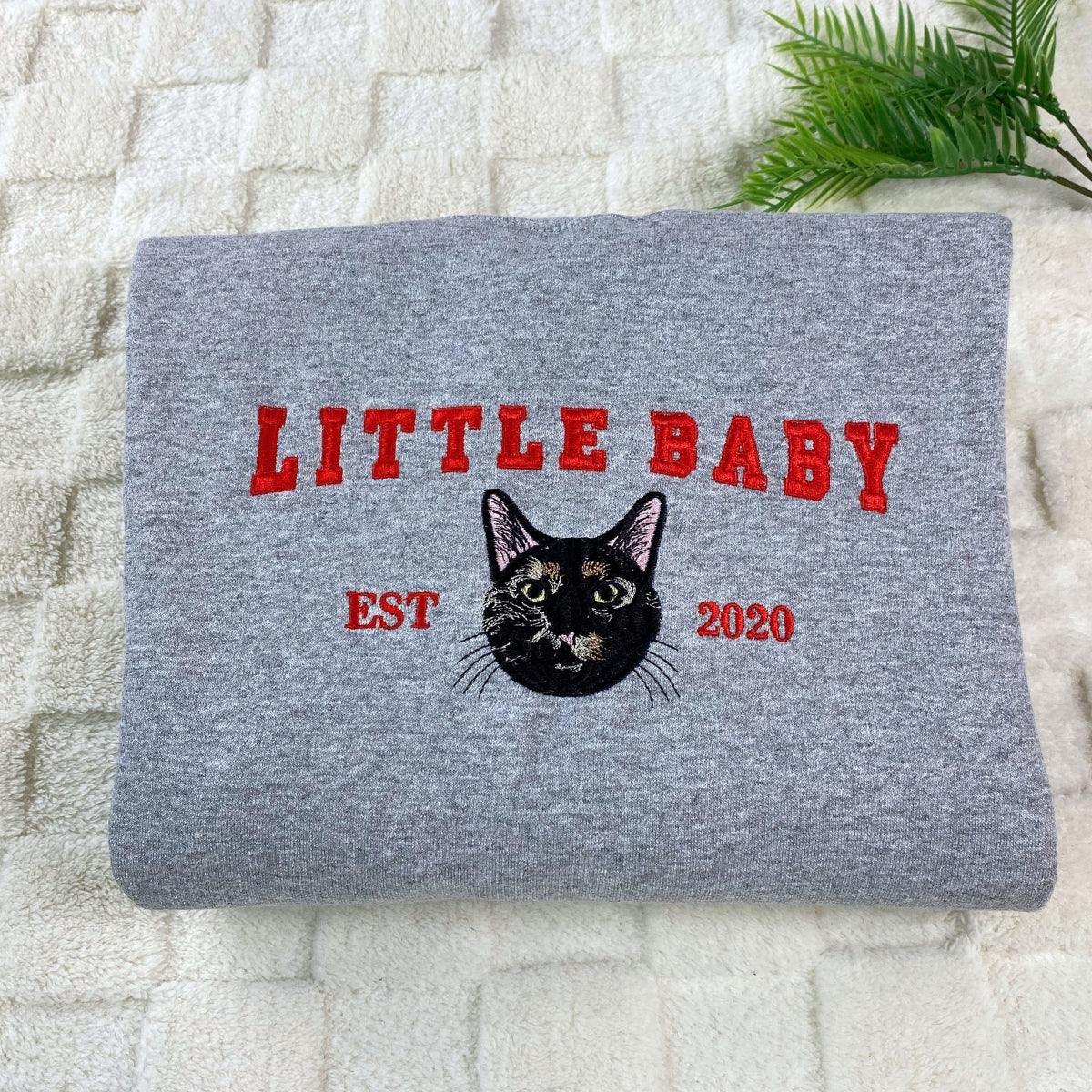 Custom Cat Portrait Hoodies - Varsity Pet Embroidered Sweatshirts - Cat Lover Gift