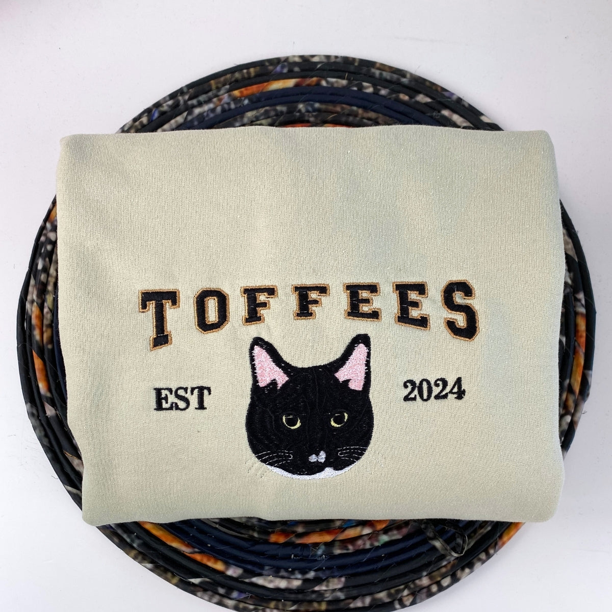 Custom Cat Portrait Hoodies - Varsity Pet Embroidered Sweatshirts - Cat Lover Gift