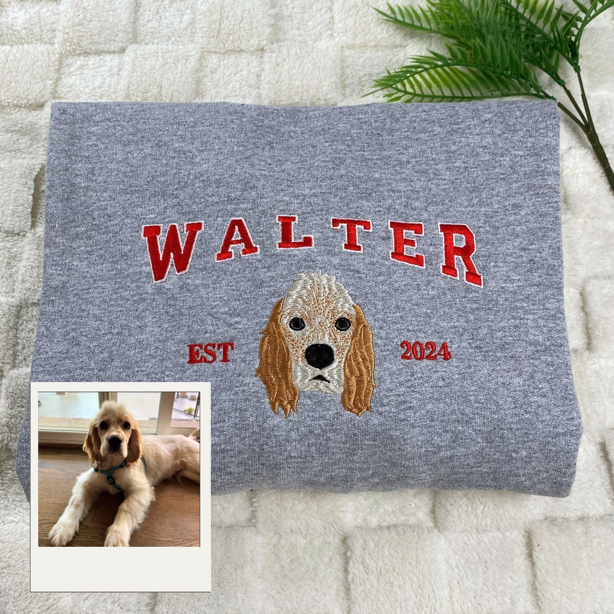 Custom Dog Portrait Hoodies - Personalized Pet Face Embroidery Varsity Style - Perfect Dog Mom Gift