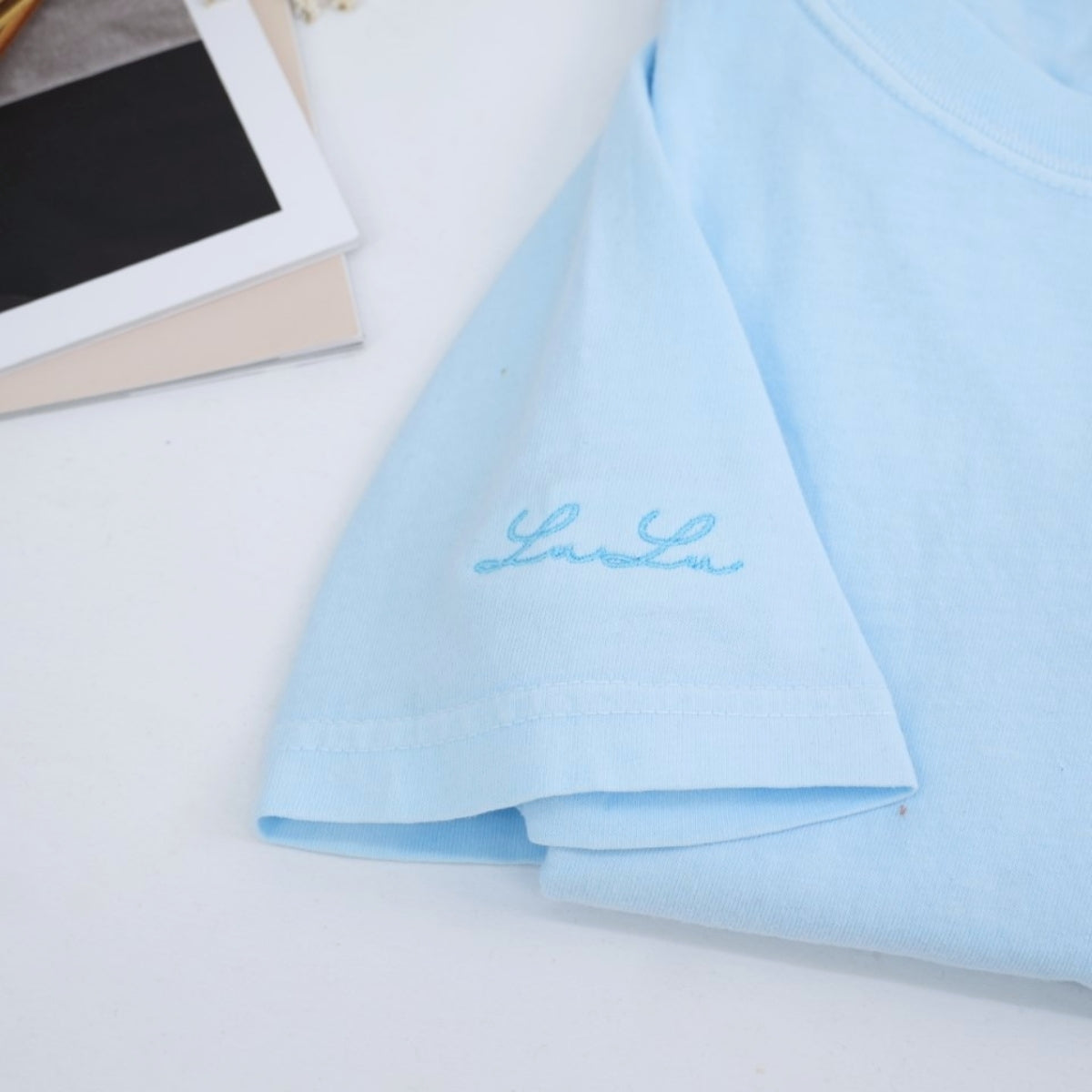 Custom Dog Portrait T-Shirts - Pet Face Embroidery with Name on Sleeve - Personalized Dog Lover Gift