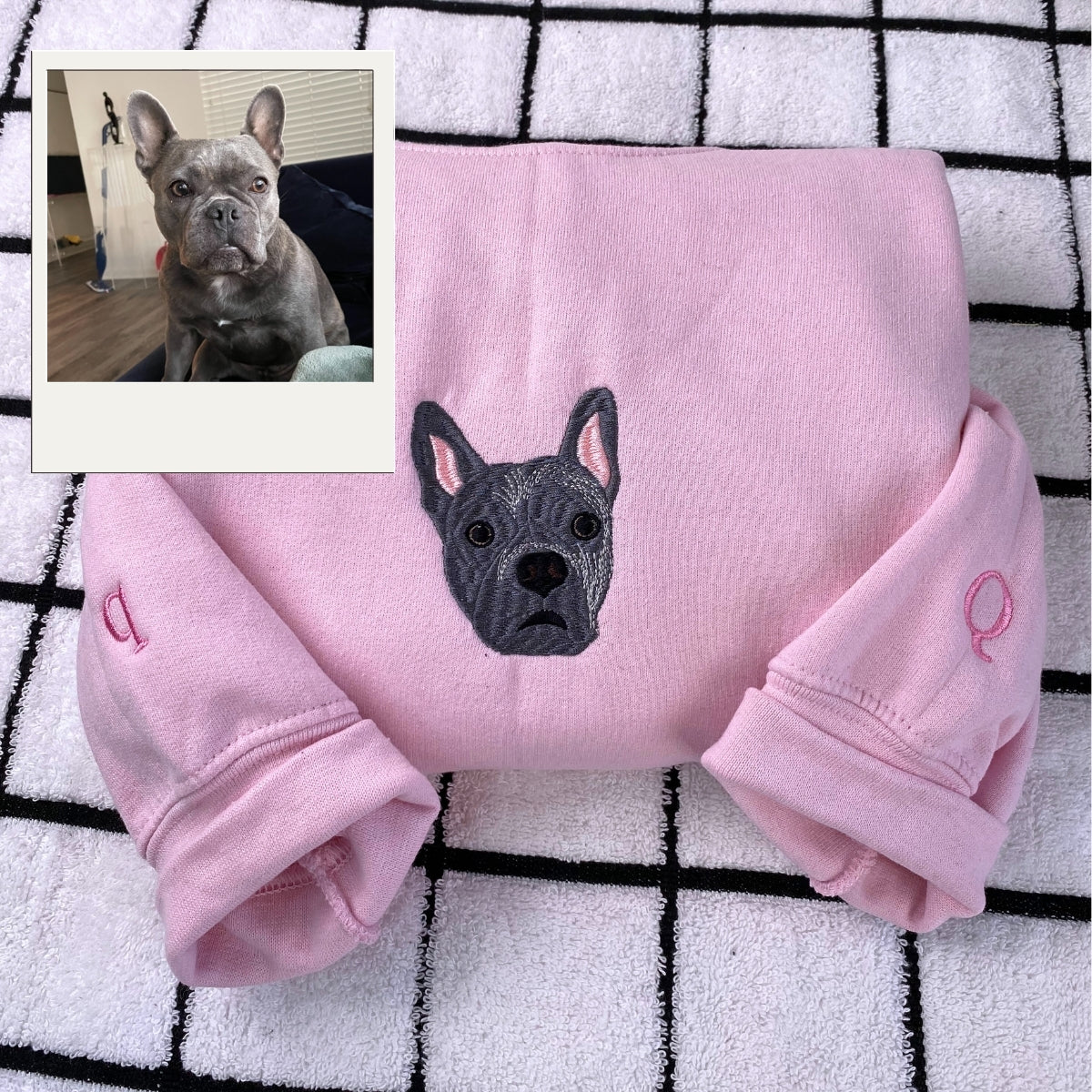Custom Embroidery Dog Hoodies - Personalized Pet Portrait Sweatshirts - Premium Dog Mom Gift