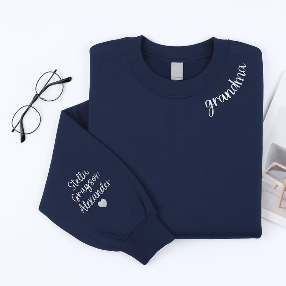 Custom Grandma Sweaters - Personalised Grandchildren Names Embroidered - Perfect Mother's Day Gift