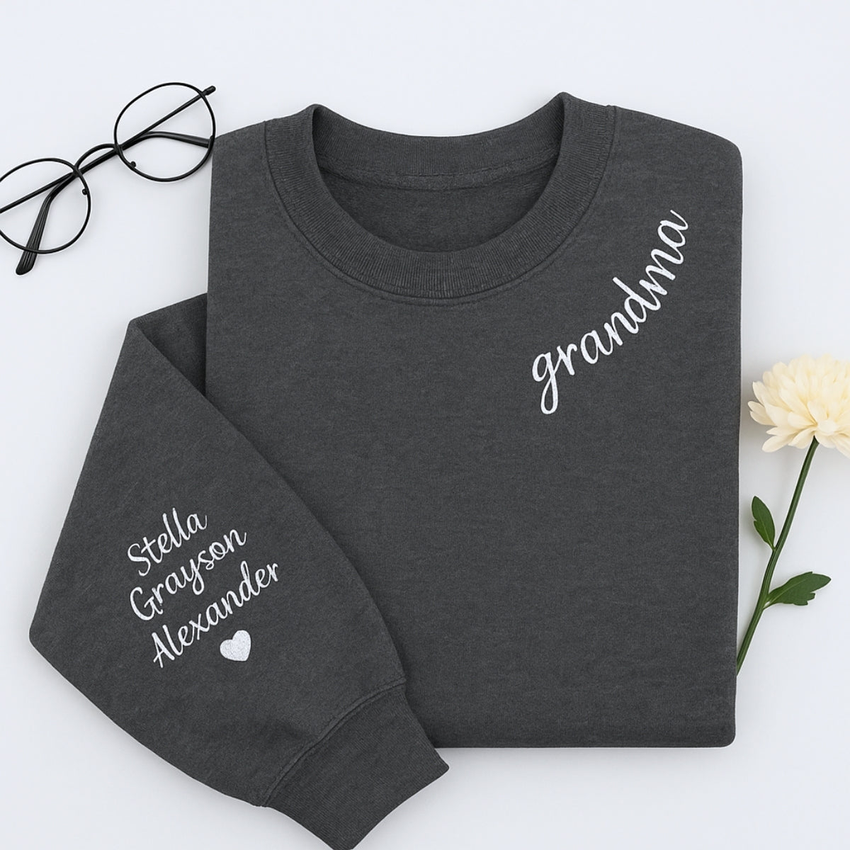 Custom Grandma Sweaters - Personalised Grandchildren Names Embroidered - Perfect Mother's Day Gift