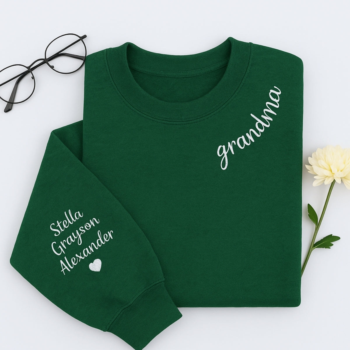 Custom Grandma Sweaters - Personalised Grandchildren Names Embroidered - Perfect Mother's Day Gift