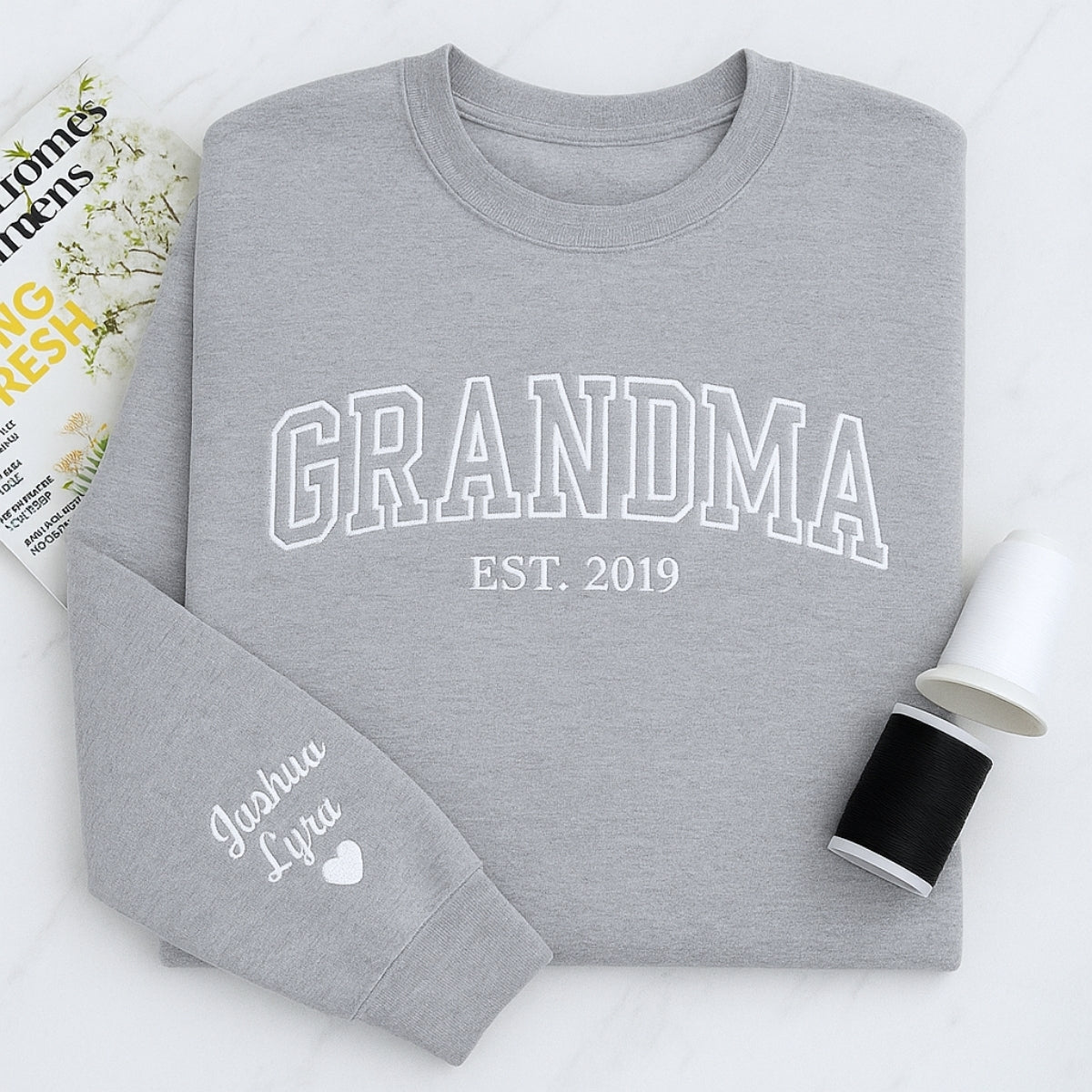 Custom Grandma Varsity Hoodie - Personalised Grandchildren Names - Perfect Mother's Day Gift
