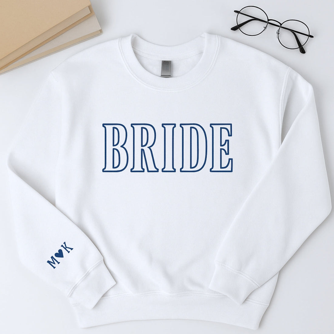 Custom Initials Bride Sweatshirt - Personalised Wedding Embroidered Apparel - Perfect Bridal Gift
