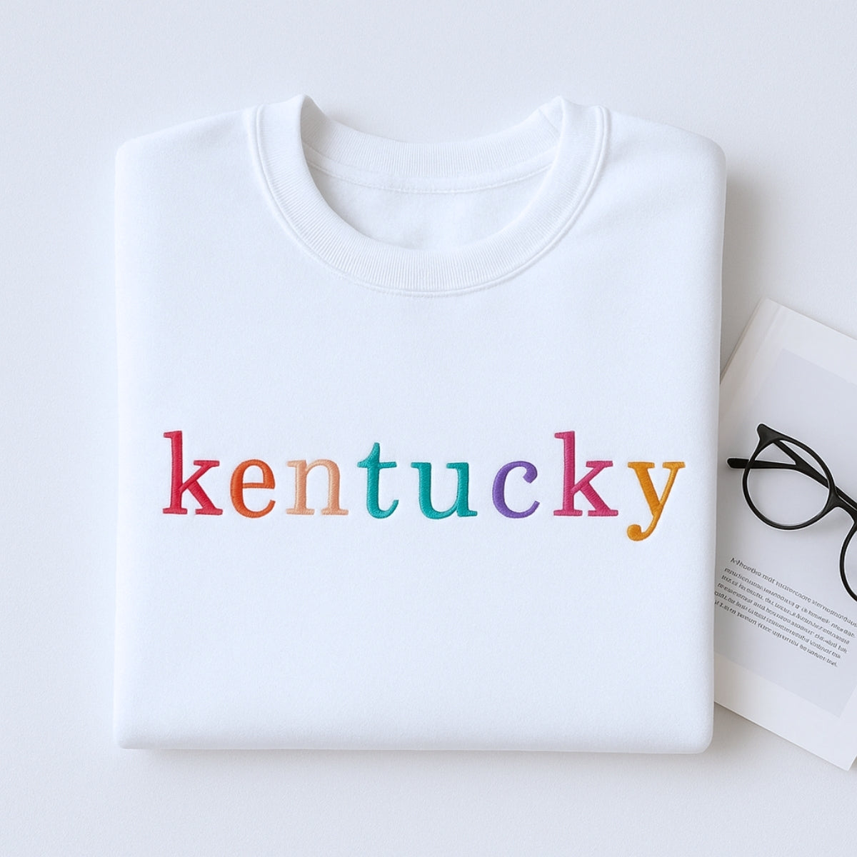 Custom Kentucky State Sweatshirt - Colorful Embroidered Letters - Perfect College Gift