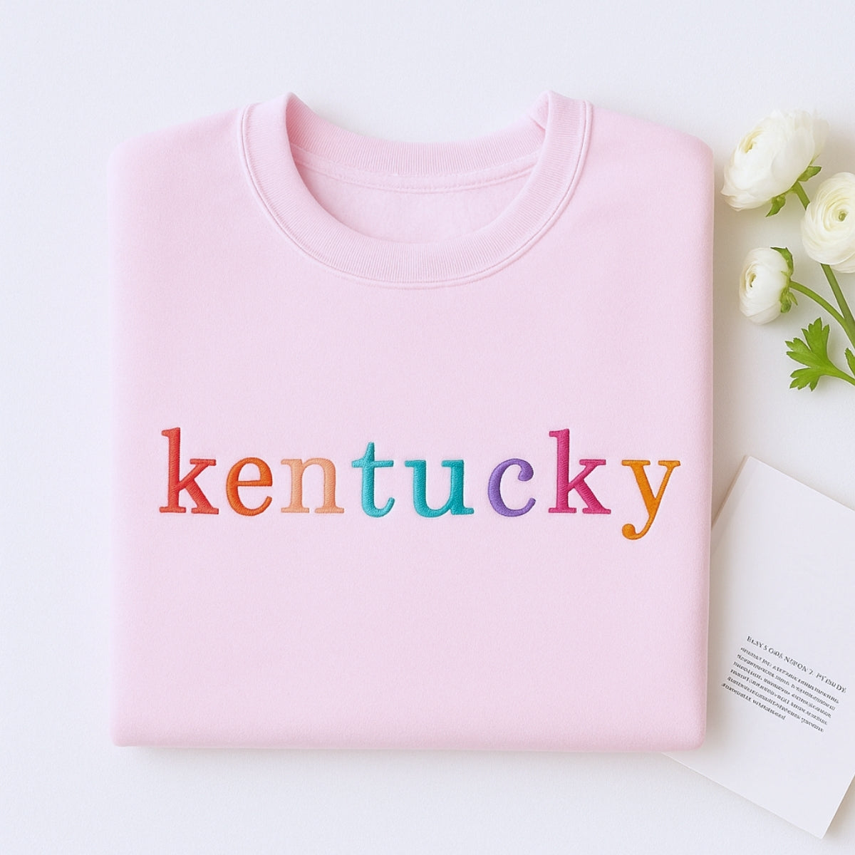 Custom Kentucky State Sweatshirt - Colorful Embroidered Letters - Perfect College Gift
