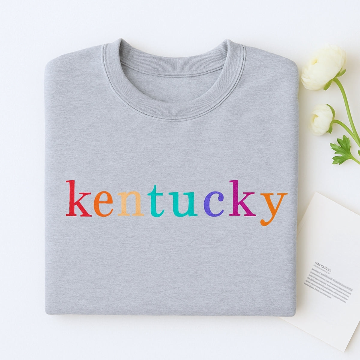 Custom Kentucky State Sweatshirt - Colorful Embroidered Letters - Perfect College Gift