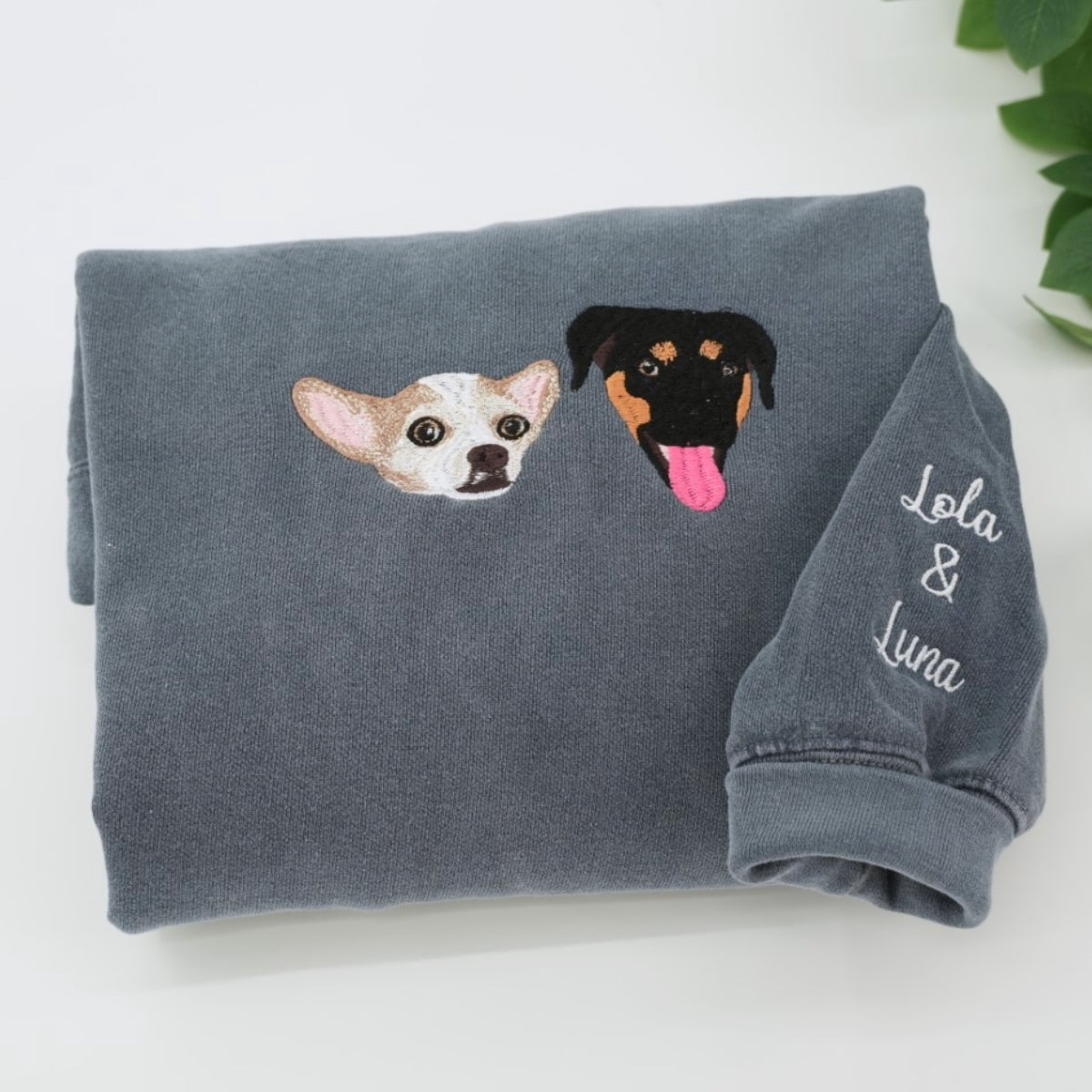 Custom Multi Pet Portrait Hoodies - Dog Family Embroidered Sweatshirts With Names - Premium Pet Parent Gift