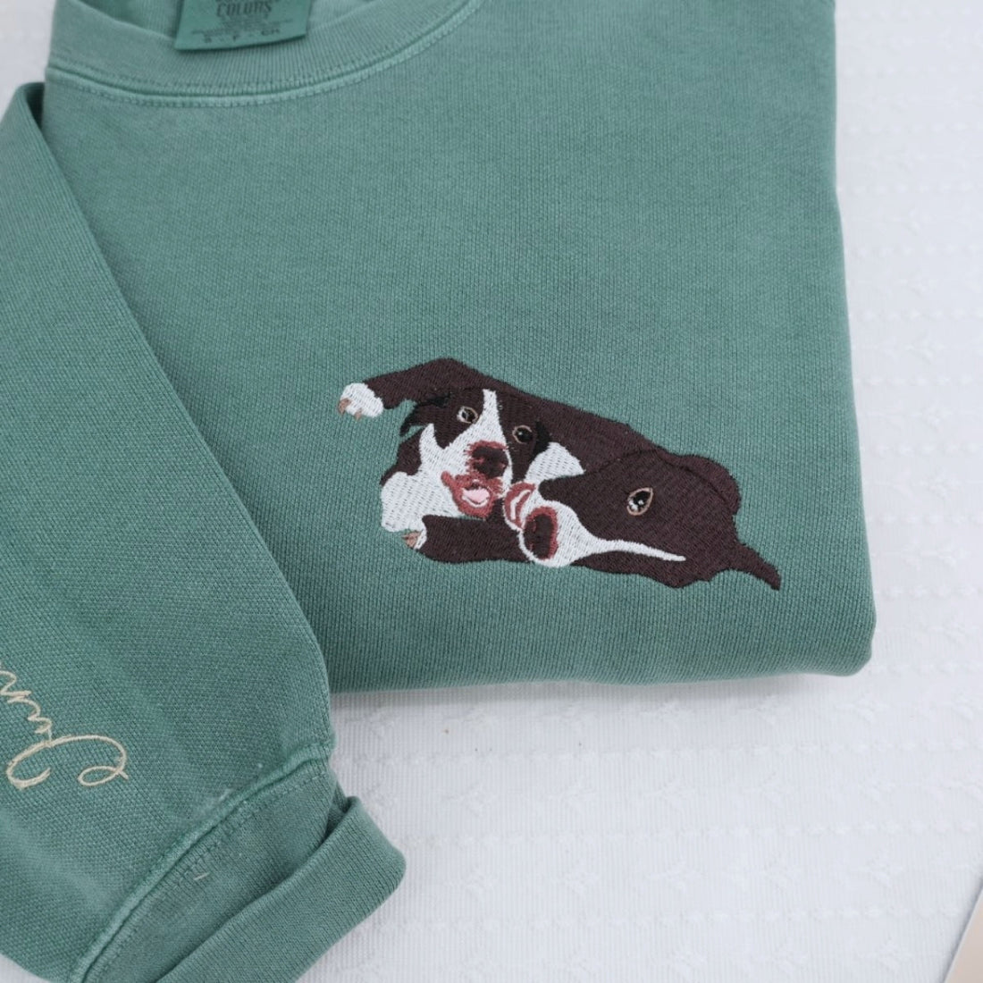 Custom Multi Pet Portrait Hoodies - Two Dog Embroidered Sweatshirts - Personalized Pet Names Gift - Perfect Dog Mom Dad Multi-Pet Family
