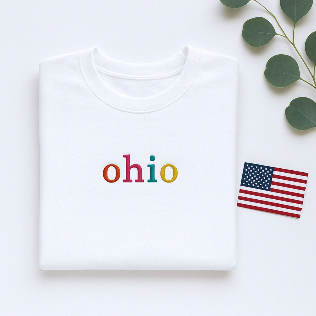 Custom Ohio State Sweatshirt - Rainbow Embroidered Letters - Buckeye State Pride Gift