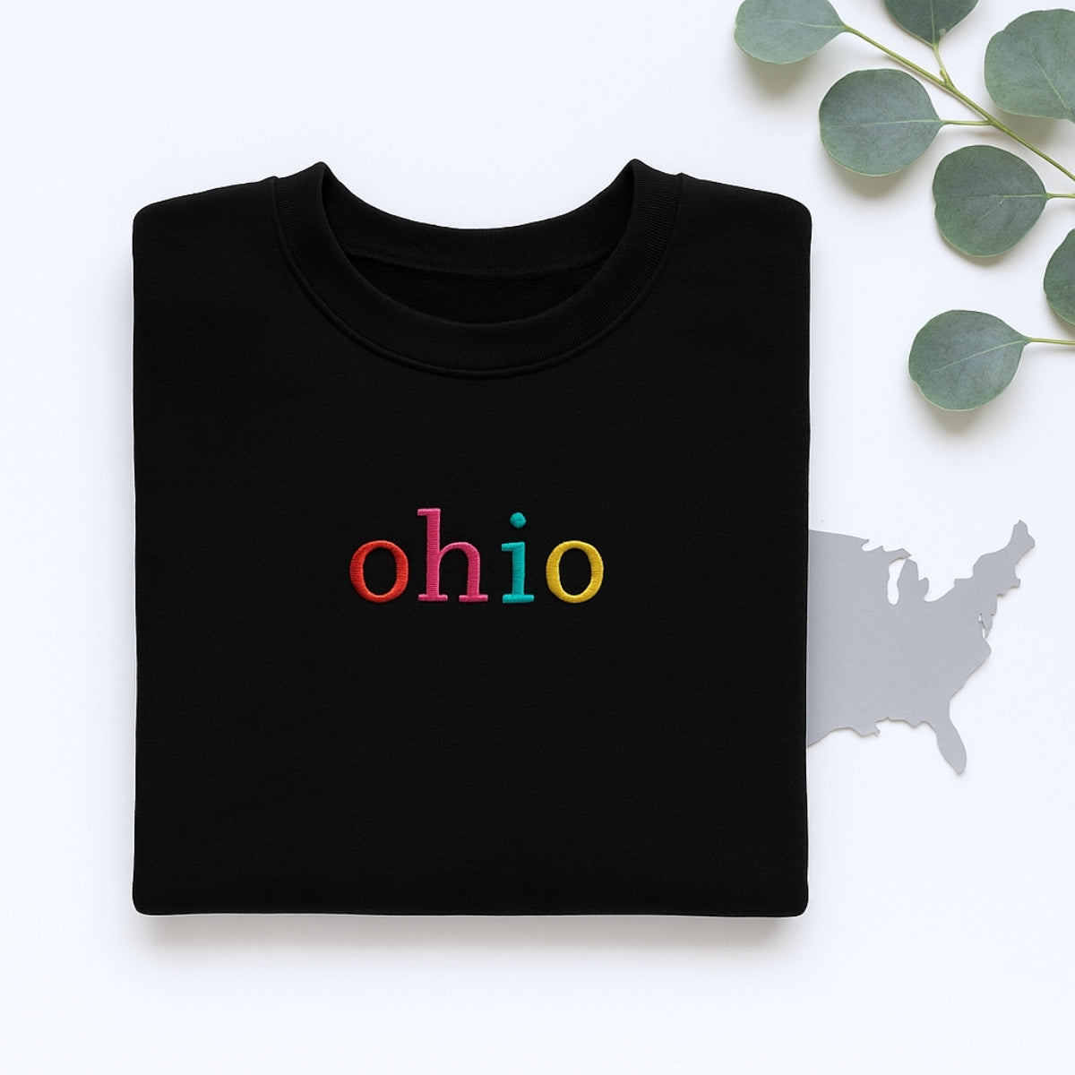 Custom Ohio State Sweatshirt - Rainbow Embroidered Letters - Buckeye State Pride Gift