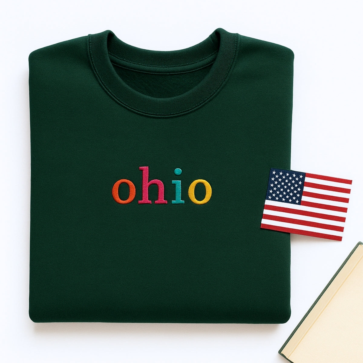 Custom Ohio State Sweatshirt - Rainbow Embroidered Letters - Buckeye State Pride Gift