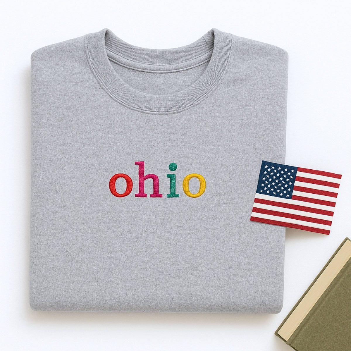 Custom Ohio State Sweatshirt - Rainbow Embroidered Letters - Buckeye State Pride Gift