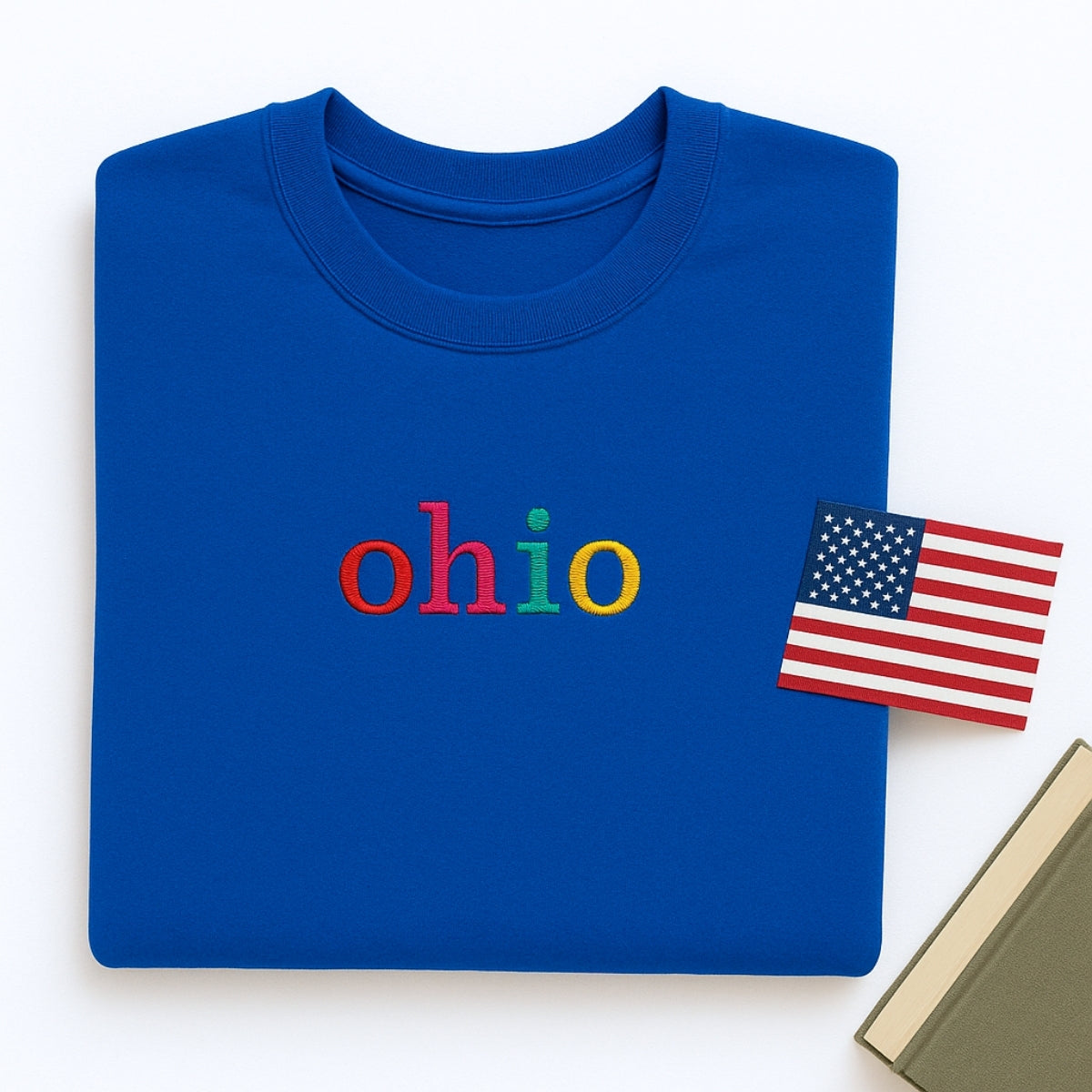 Custom Ohio State Sweatshirt - Rainbow Embroidered Letters - Buckeye State Pride Gift