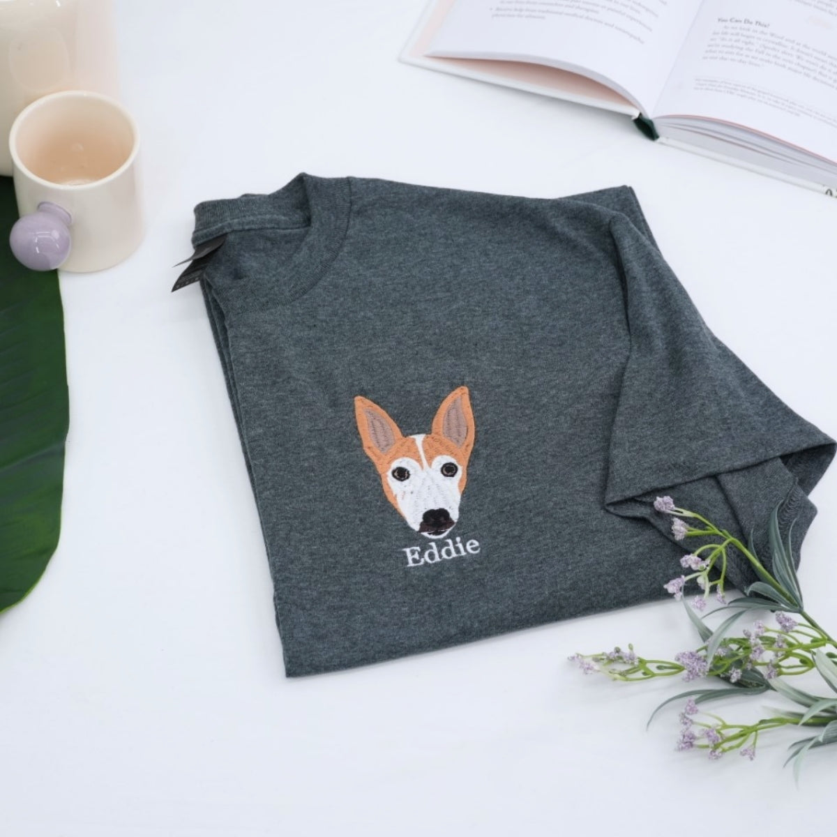 Custom Pet Name T-Shirts - Dog Lover Embroidered Shirts - Personalized Pet Parent Gift