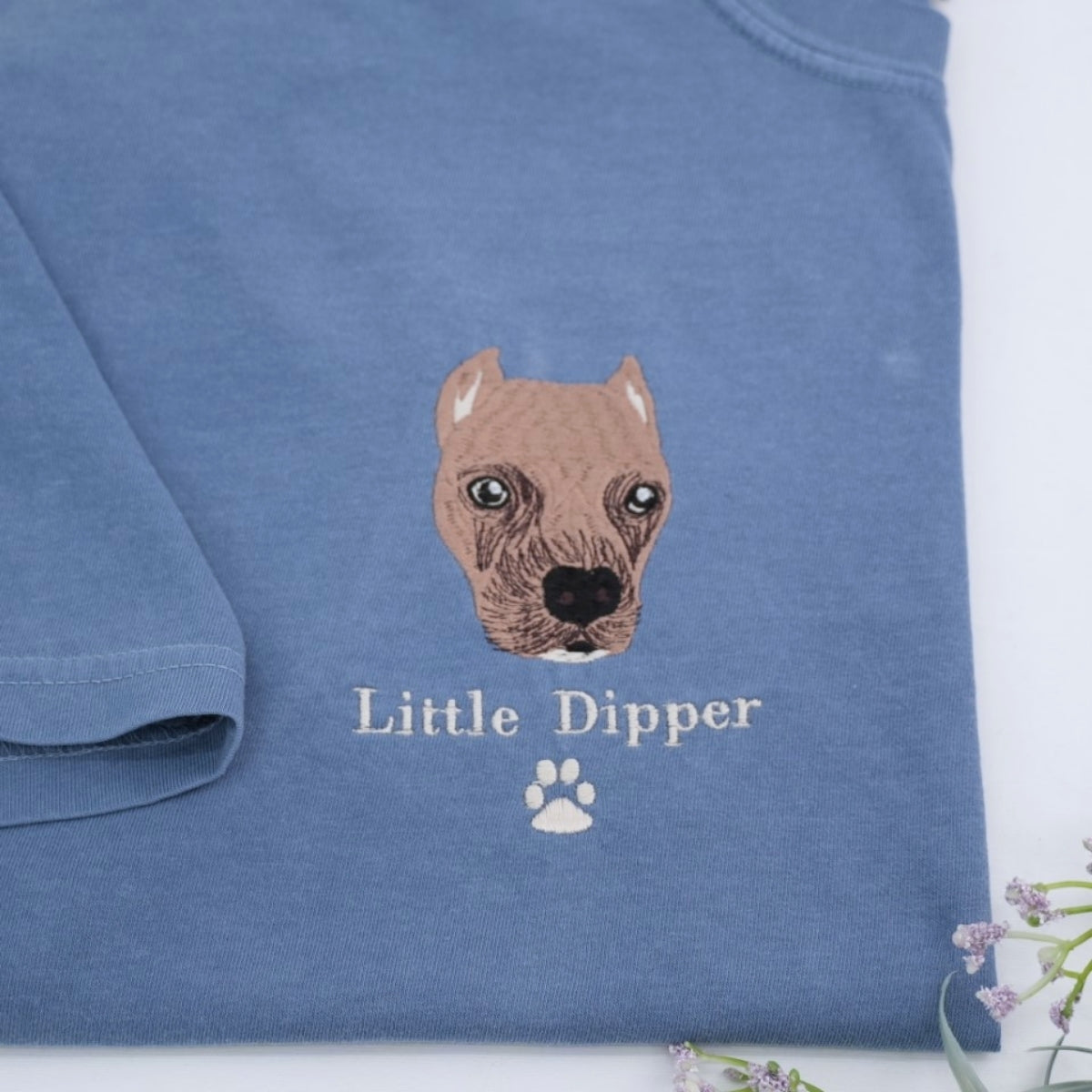 Custom Pet Name T-Shirts - Dog Lover Embroidered Shirts - Personalized Pet Parent Gift