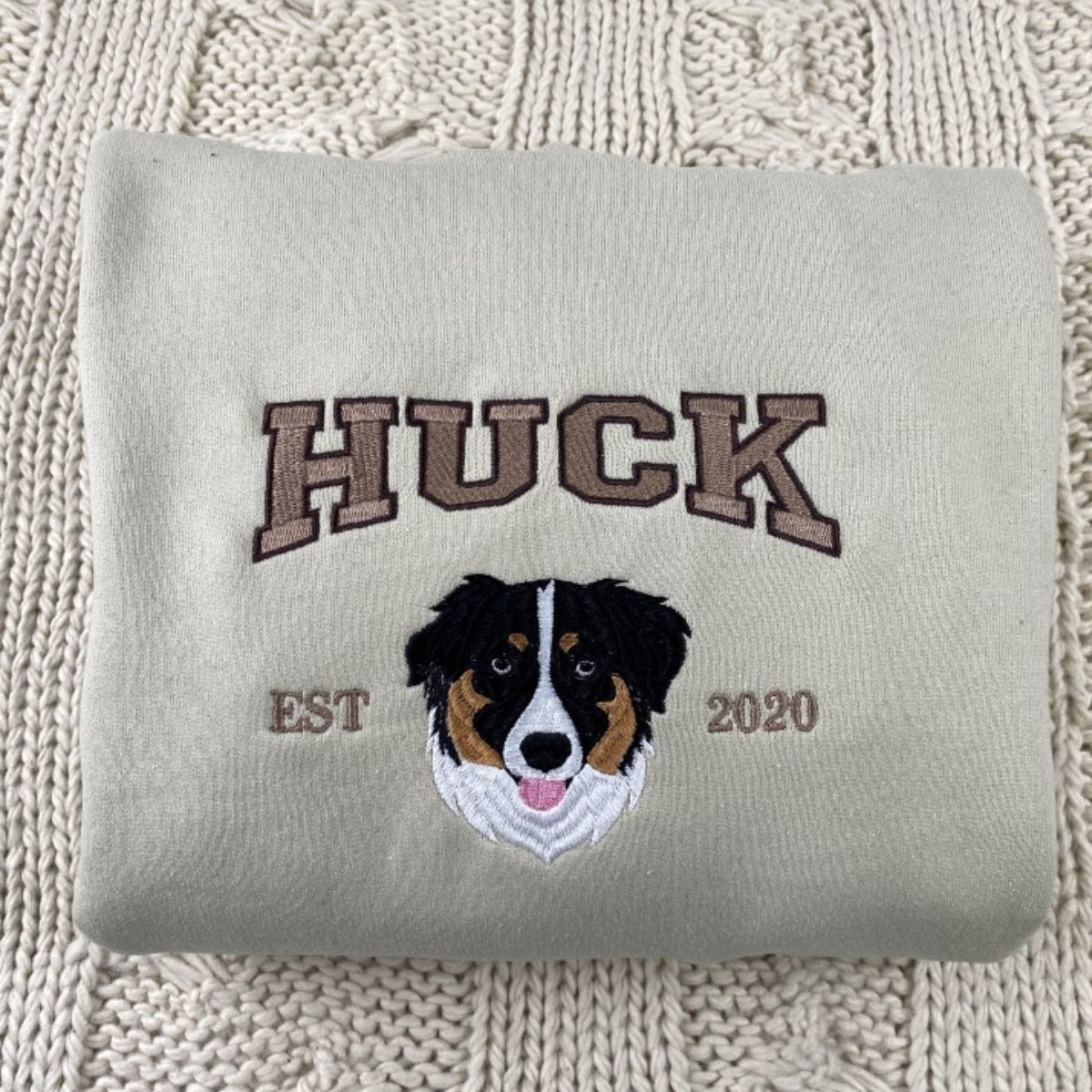 Custom Pet Portrait Hoodies - Varsity Style Dog Cat Face Embroidered Sweatshirts with Names - Premium Pet Lover Gift