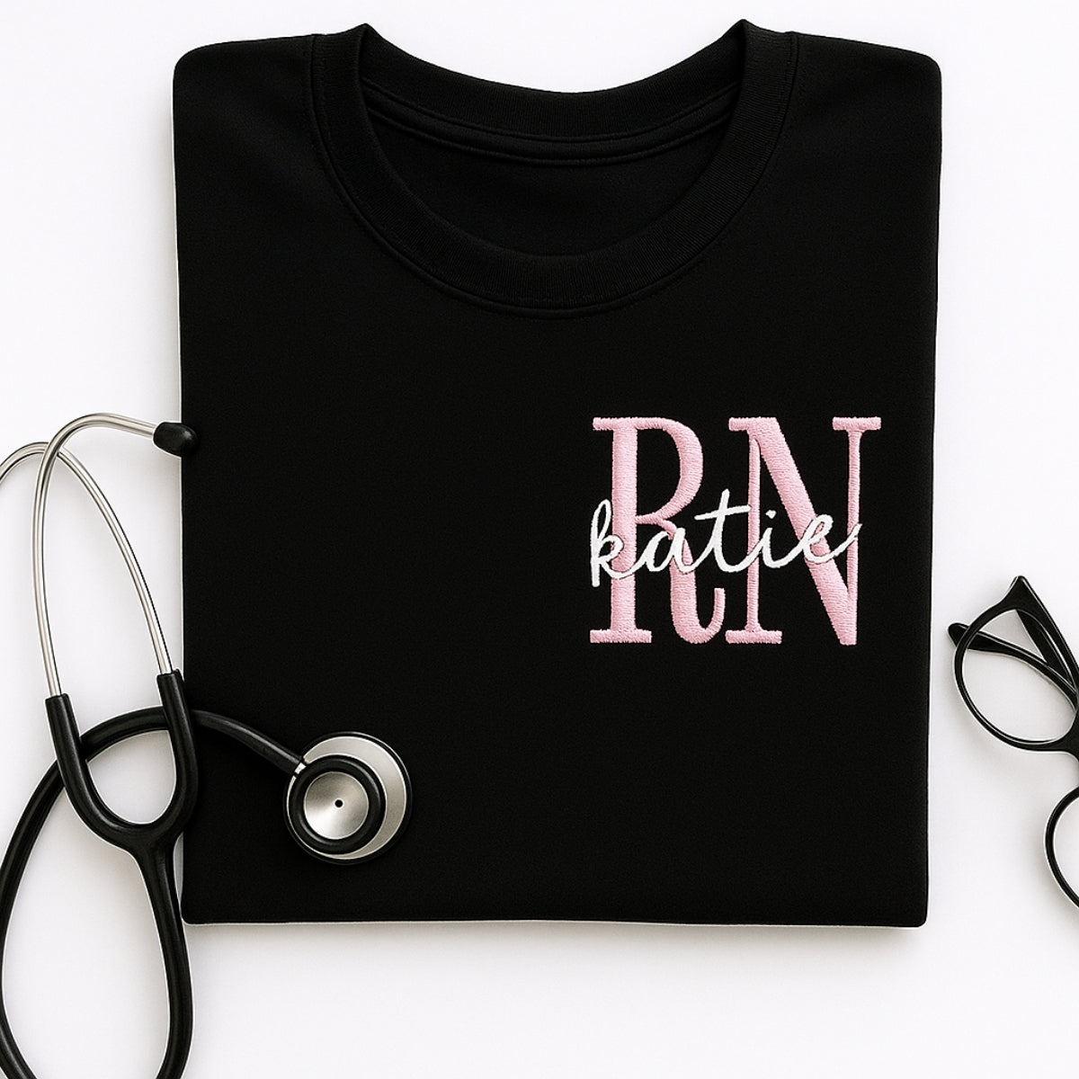 Custom RN Hoodies - Personalised Registered Nurse Embroidered Sweaters - Perfect Nurse Gift