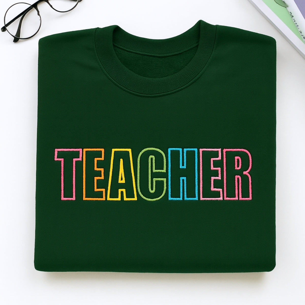 Custom Teacher Hoodies | Varsity Embroidered Teacher Sweaters - Perfect Educator Appreciation Gift