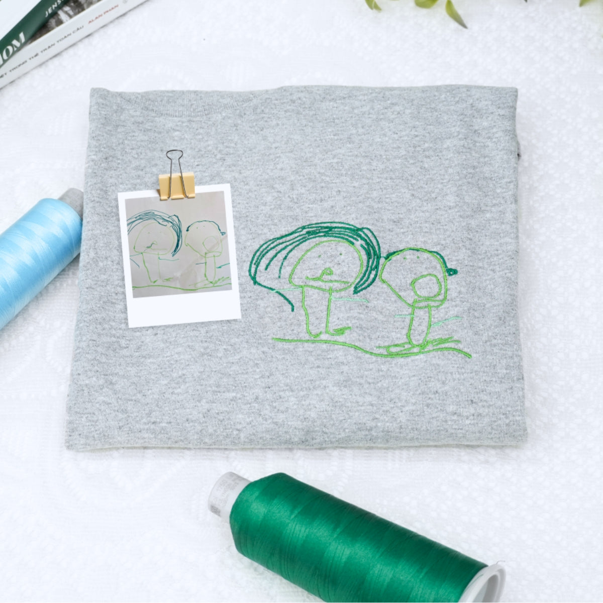 Child Drawing Custom Embroidered Sweatshirt - Personalized Kids Artwork Family Keepsake