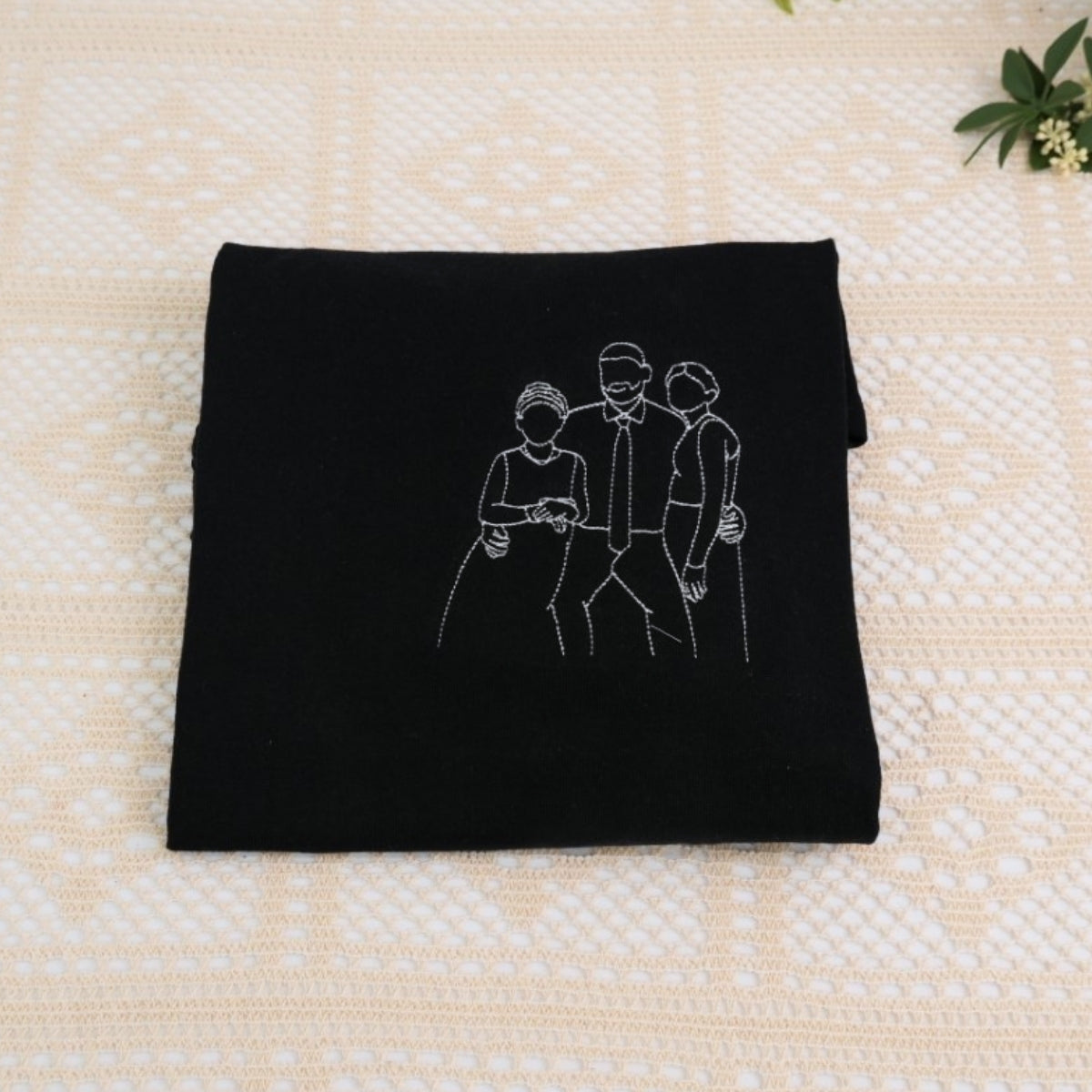 Dad Kids Cuddle Custom Embroidered T-Shirt - Family Snuggle Shirt - Personalized Father's Day Gift