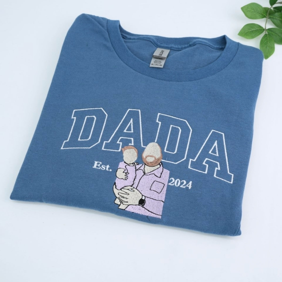 Family Portrait Custom Embroidered Hoodie - Personalized Dad & Children Sweatshirt - Father's Day Gi