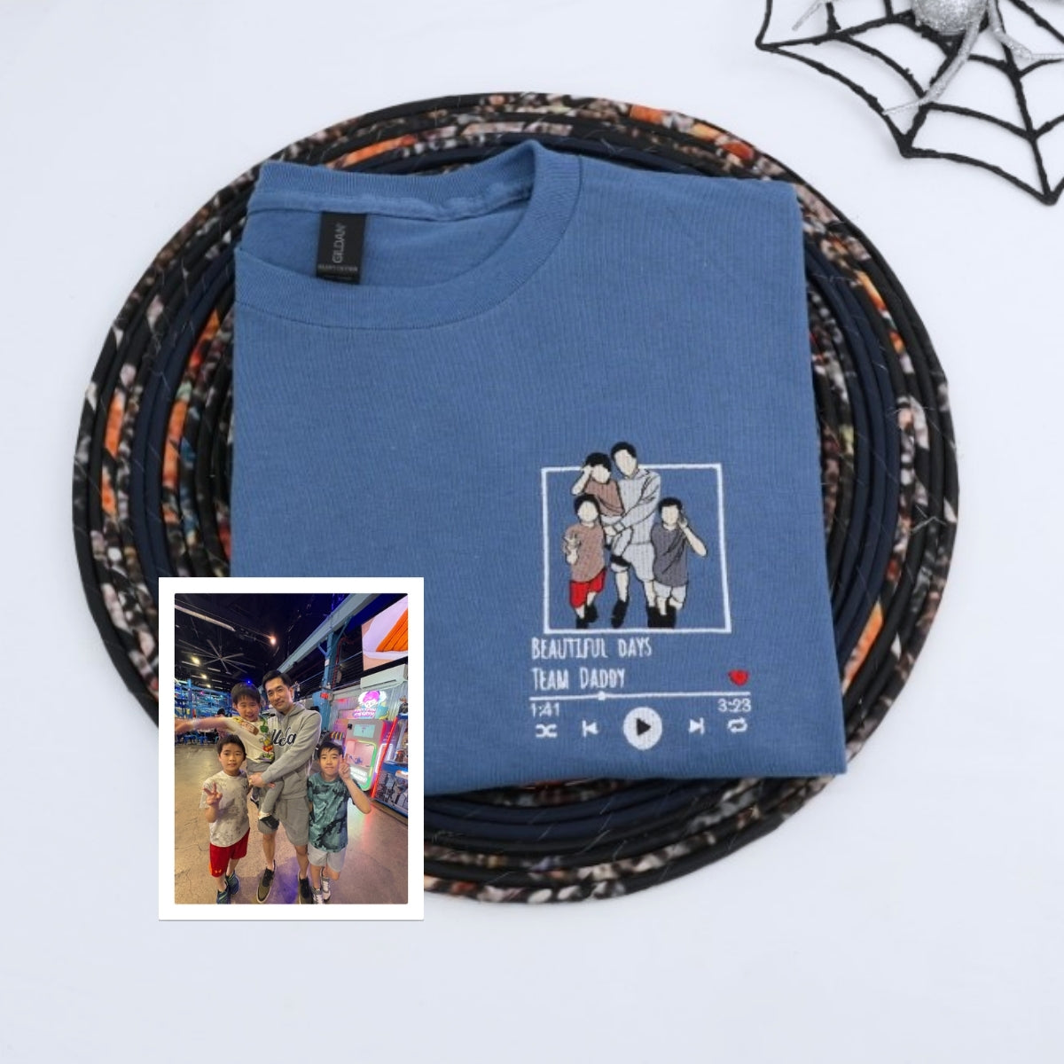 Team Daddy Custom Embroidered T-Shirt - Personalized Father Shirt - Perfect Father's Day Gift