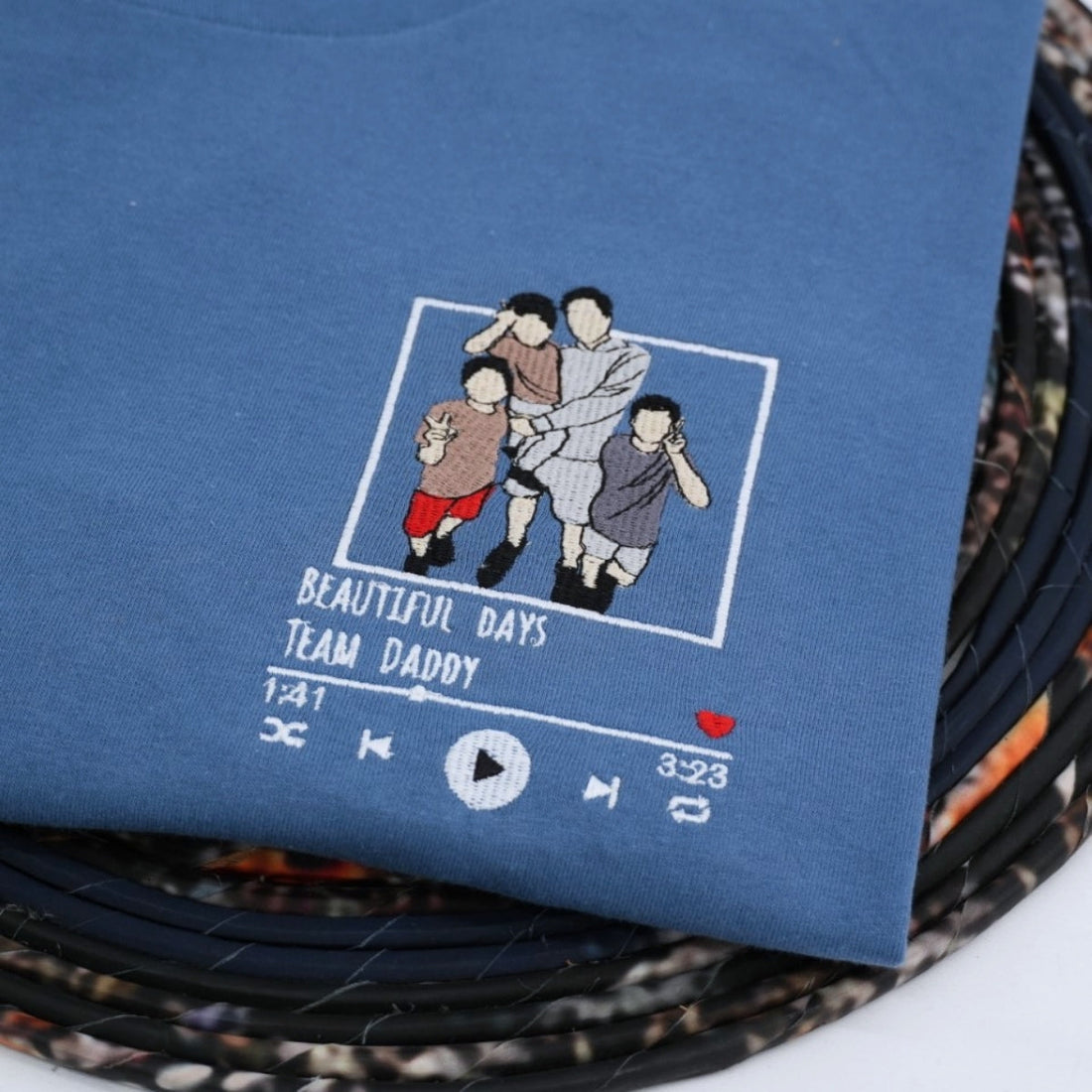 Team Daddy Custom Embroidered T-Shirt - Personalized Father Shirt - Perfect Father's Day Gift