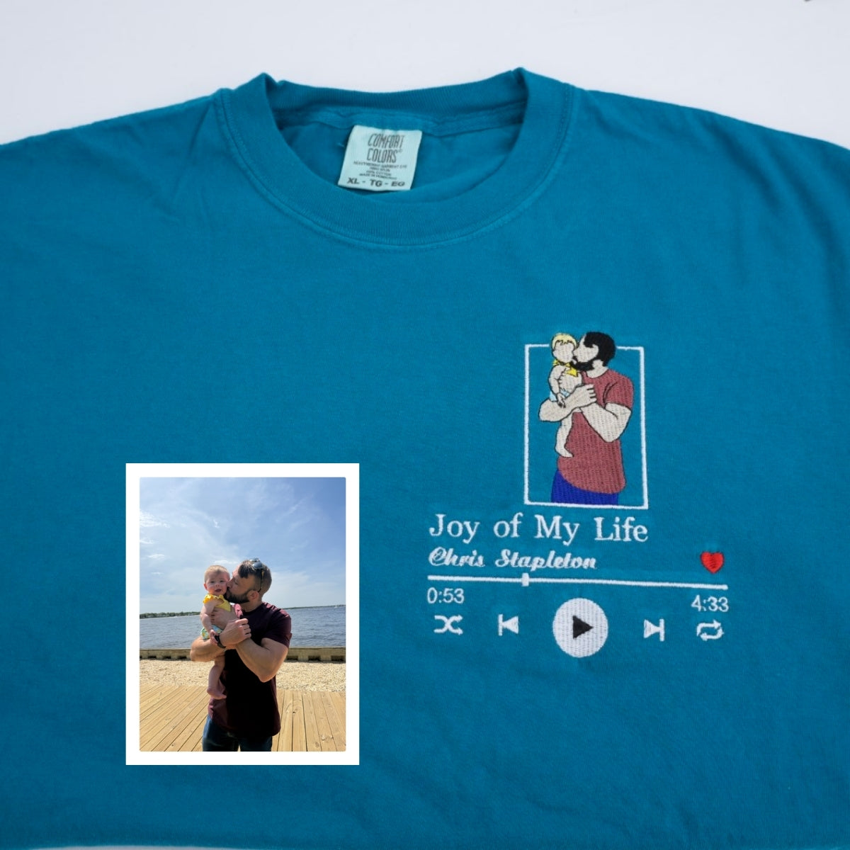 Team Daddy Custom Embroidered T-Shirt - Personalized Father Shirt - Perfect Father's Day Gift