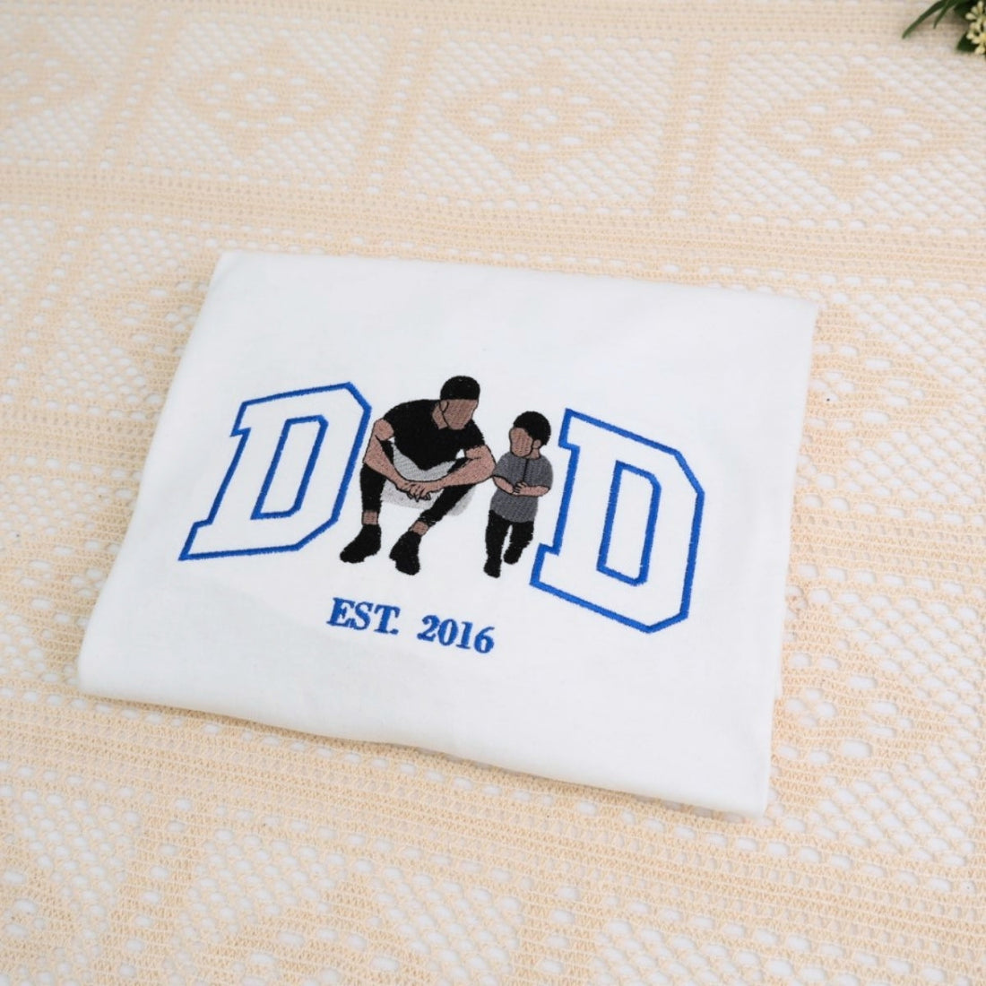 Varsity Dad Custom Embroidered T-Shirt - Personalized Father Apparel - Perfect Father's Day Gift