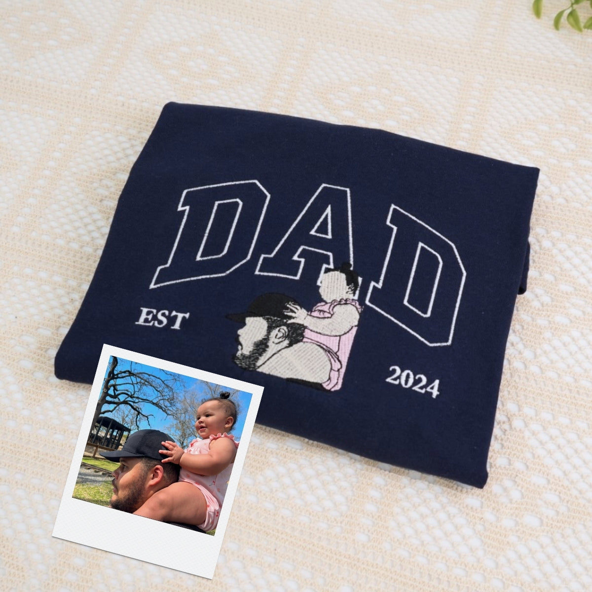 Varsity Dad Custom Embroidered T-Shirt - Personalized Father Apparel - Perfect Father's Day Gift
