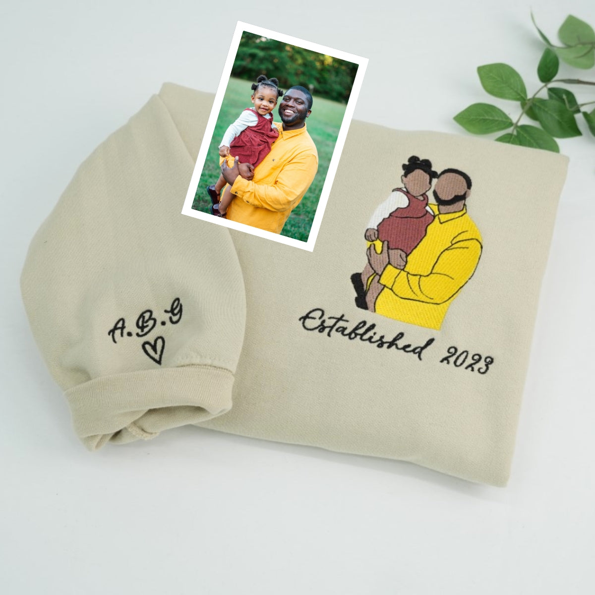Dad Daughter Custom Embroidered Hoodie - Personalized Father Child Sweatshirt - Father's Day Gift