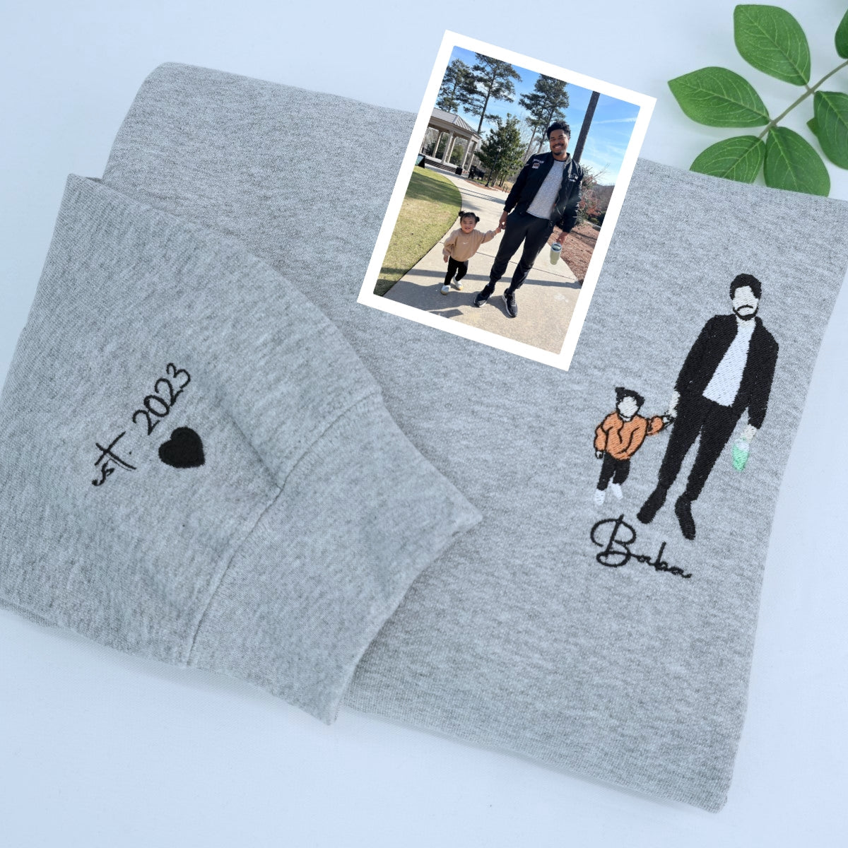 Dad Daughter Custom Embroidered Hoodie - Personalized Father Child Sweatshirt - Father's Day Gift