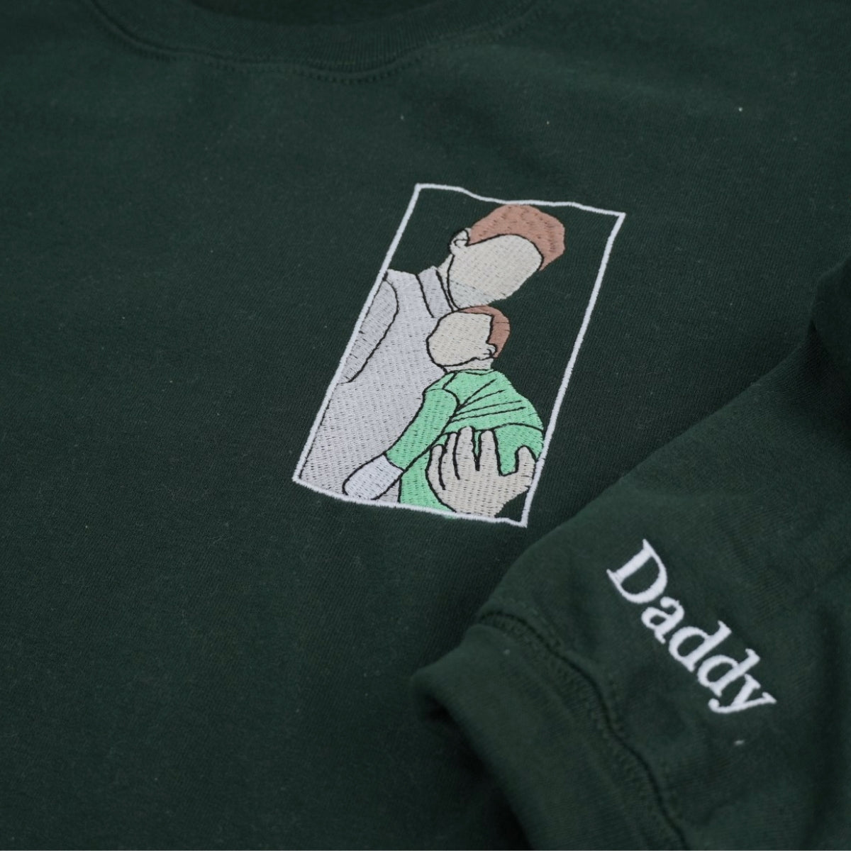 Dad Daughter Custom Embroidered Hoodie - Personalized Father Child Sweatshirt - Father's Day Gift