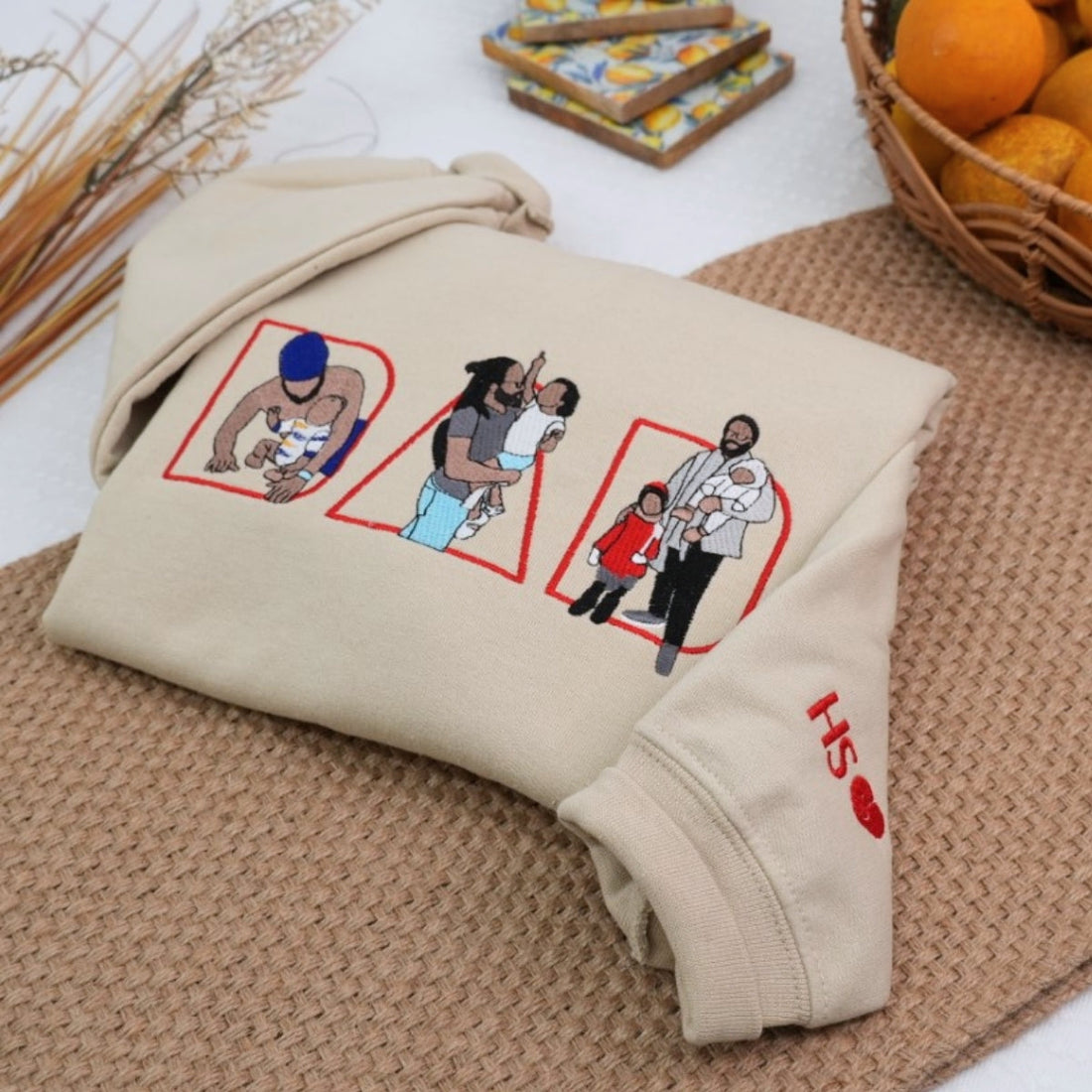 Dad Life Custom Embroidered Hoodie - Father's Day Gift - Personalized Dad Sweatshirt