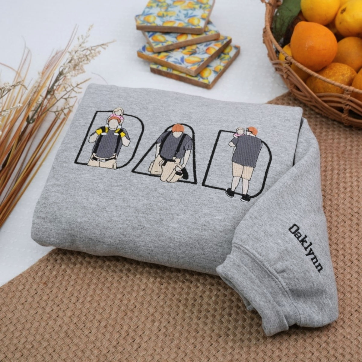 Dad Life Custom Hoodies - Father Embroidered Sweaters - Perfect Father's Day Gift