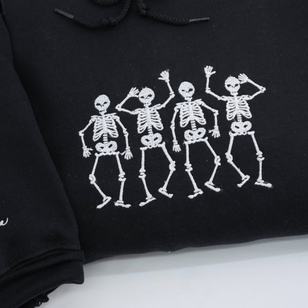 Dancing Skeletons Custom Embroidered Hoodie - Personalized Halloween Sweatshirt - Trick or Treat